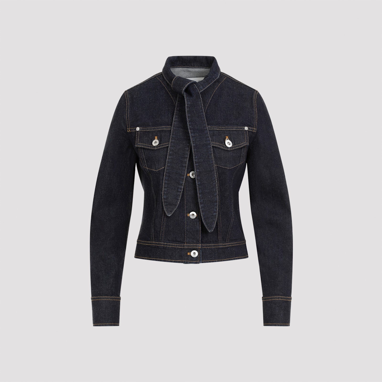 Lanvin Jacket With Lavallière Collar In Blue