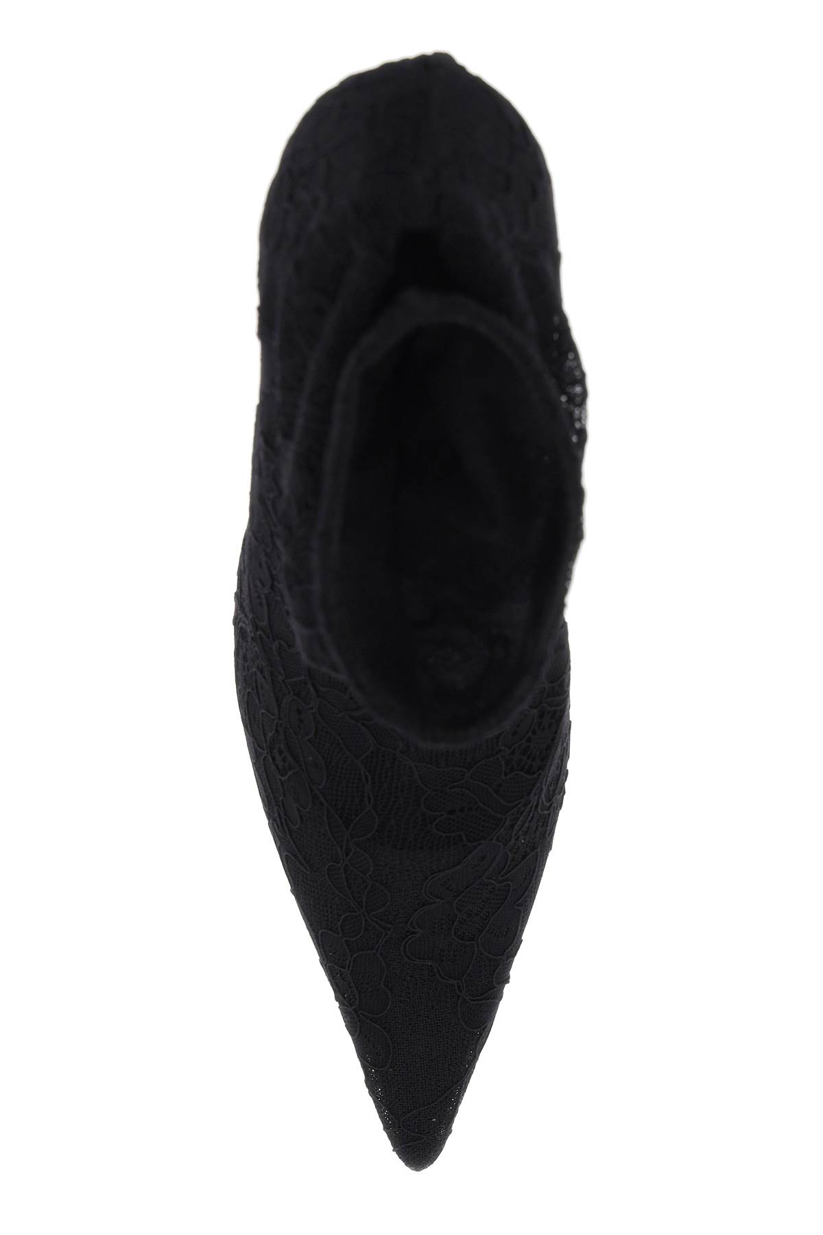 Dolce & Gabbana Lollo Lace And Leather Ankle Boots In Black