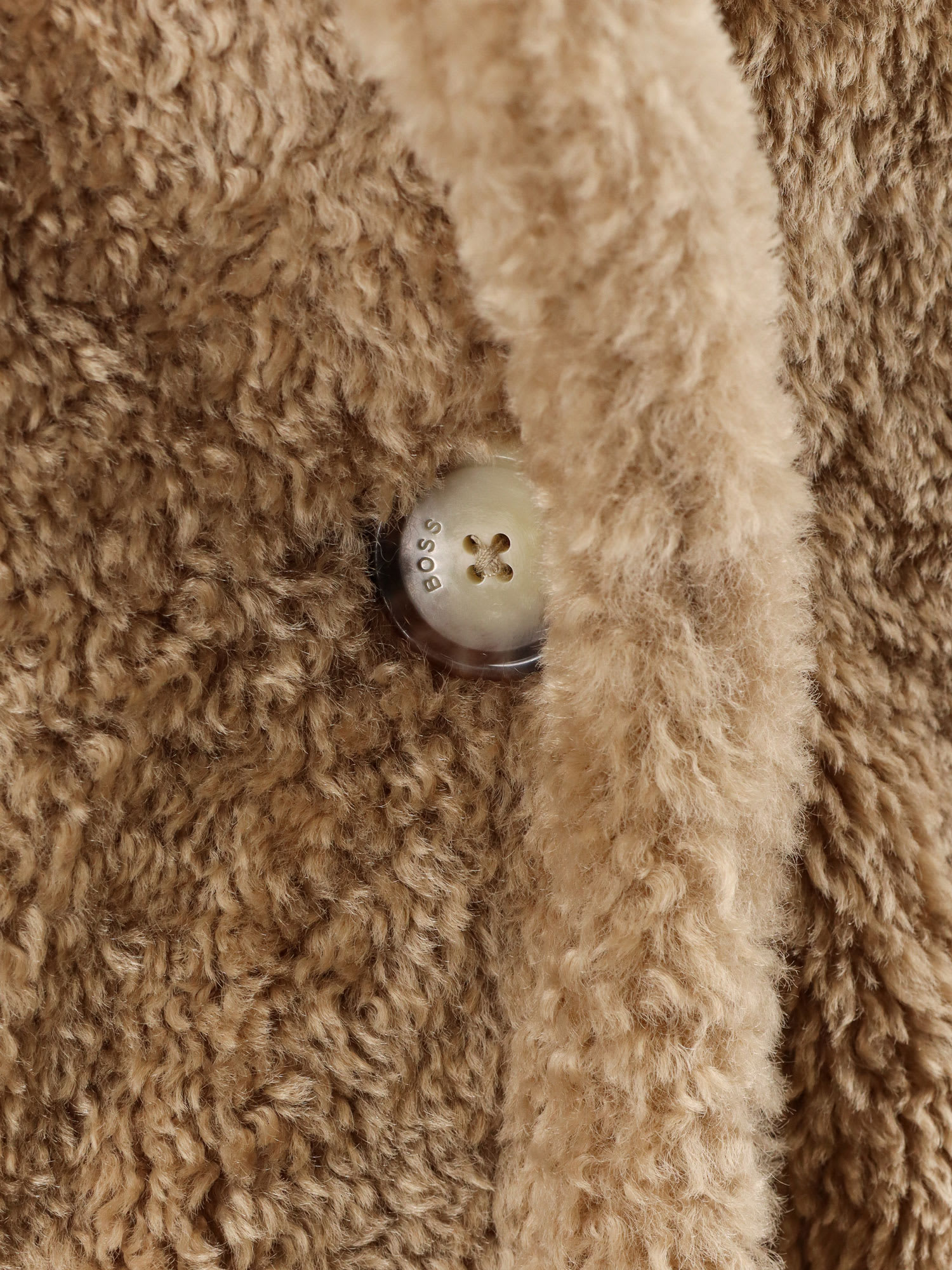 Hugo Boss Boss Orange Catedy Faux Shearling Coat In Multi