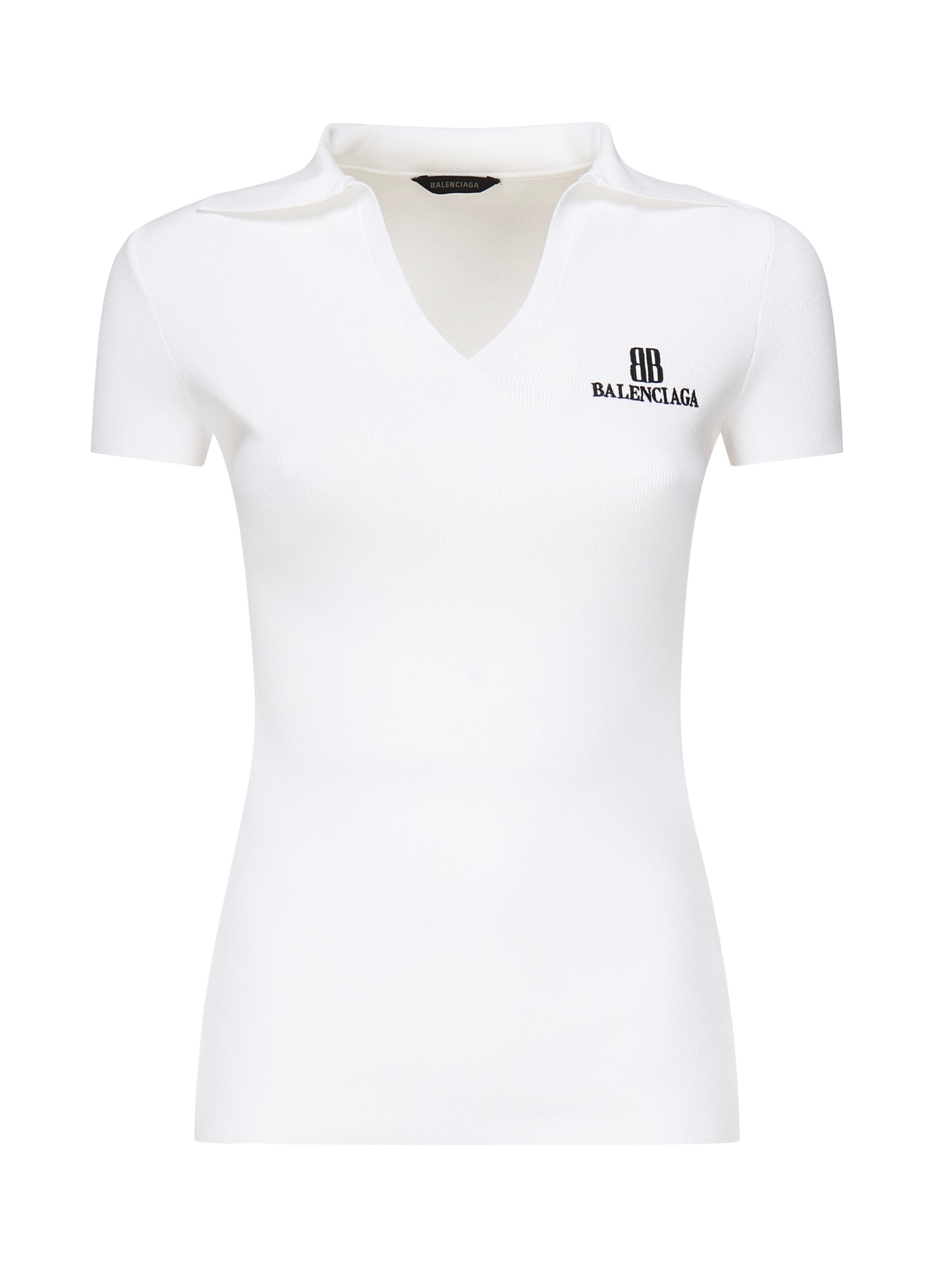White Viscose Blend Polo Shirt