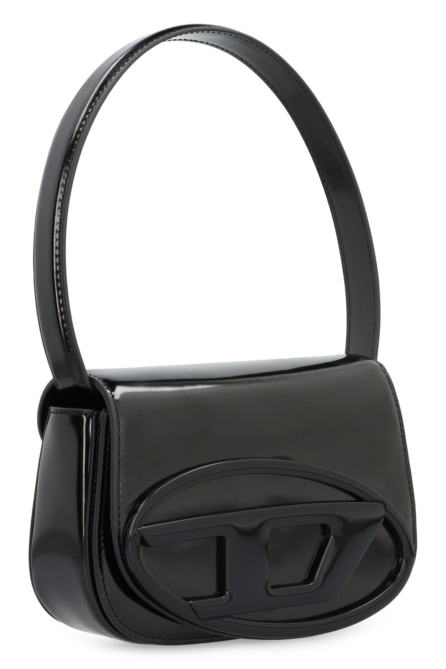 Shop Diesel 1dr Leather Shoulder Bag In Black