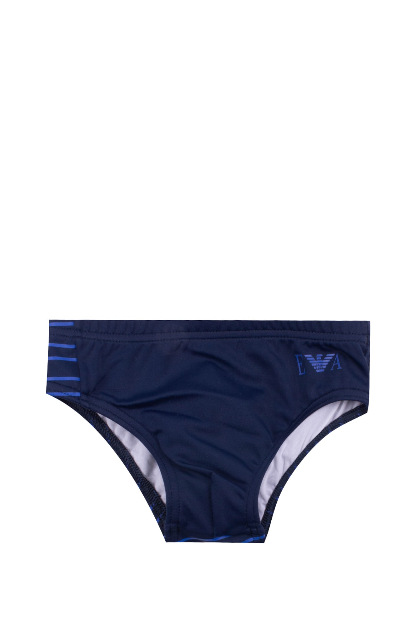 Emporio Armani Babies' Slip Swimsuit With Maxi Logo In Blue