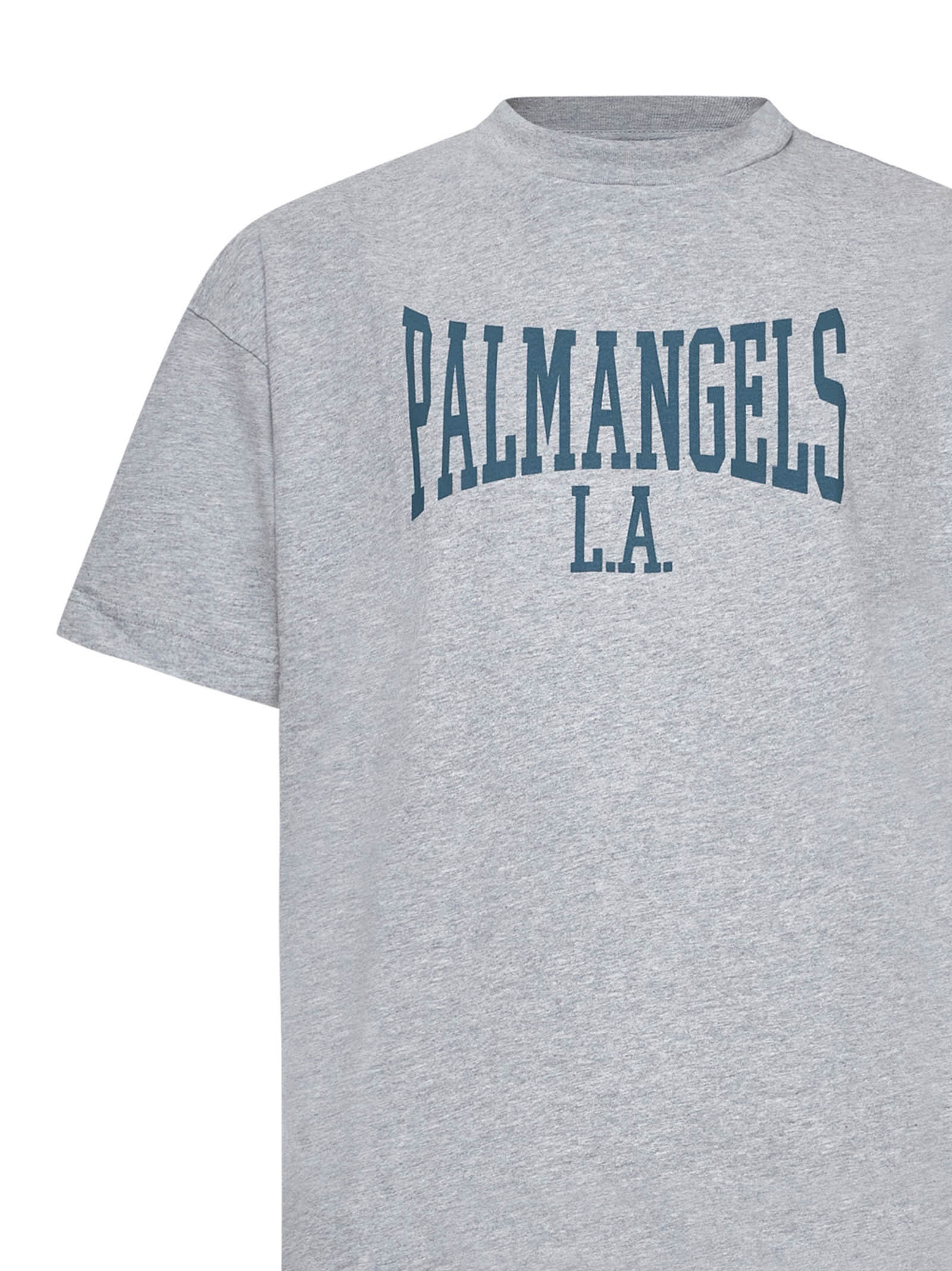 Shop Palm Angels T-shirt In Melange Grey Petrol