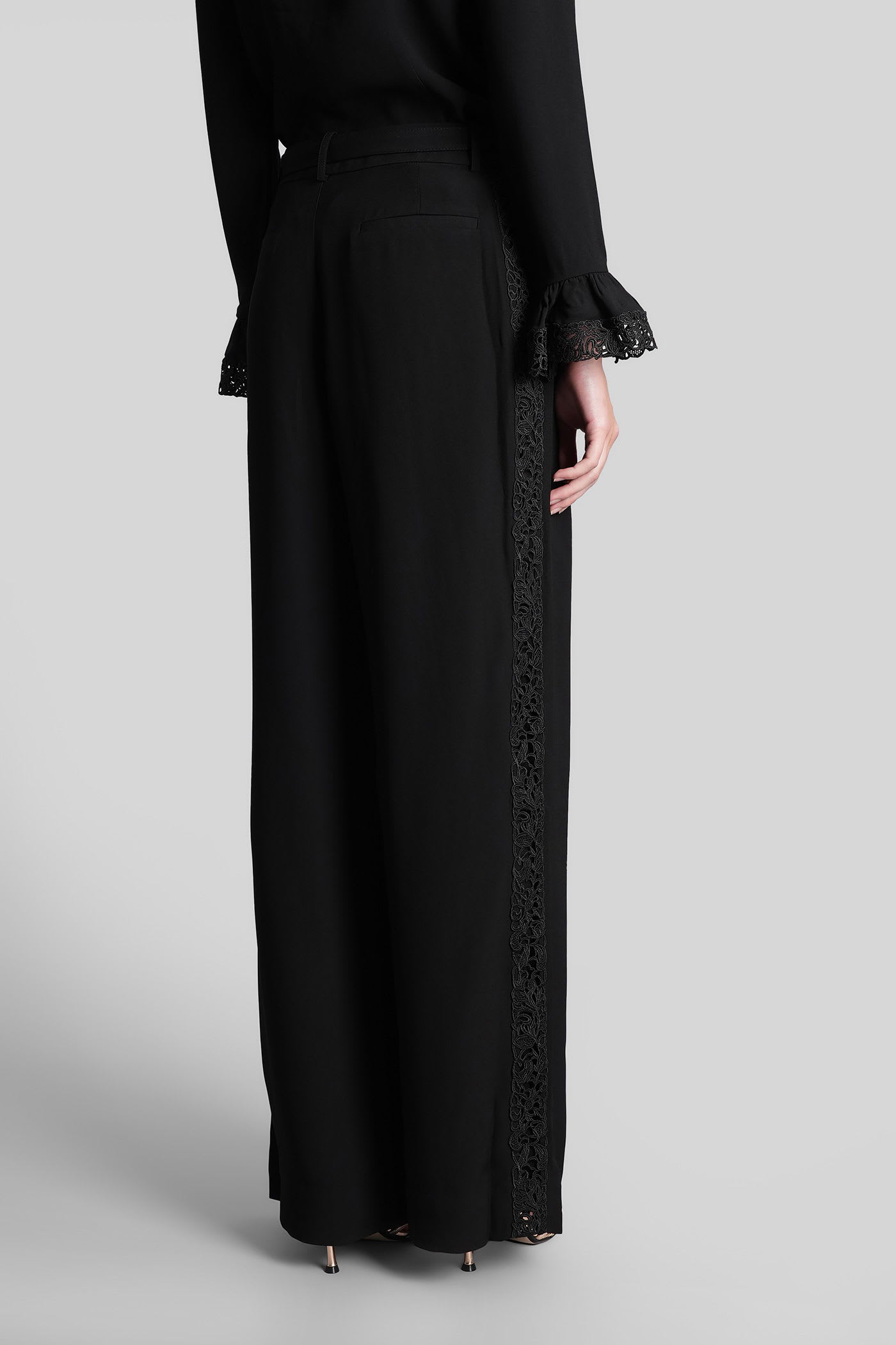 Zimmermann Pleated Trousers With Belt In Black