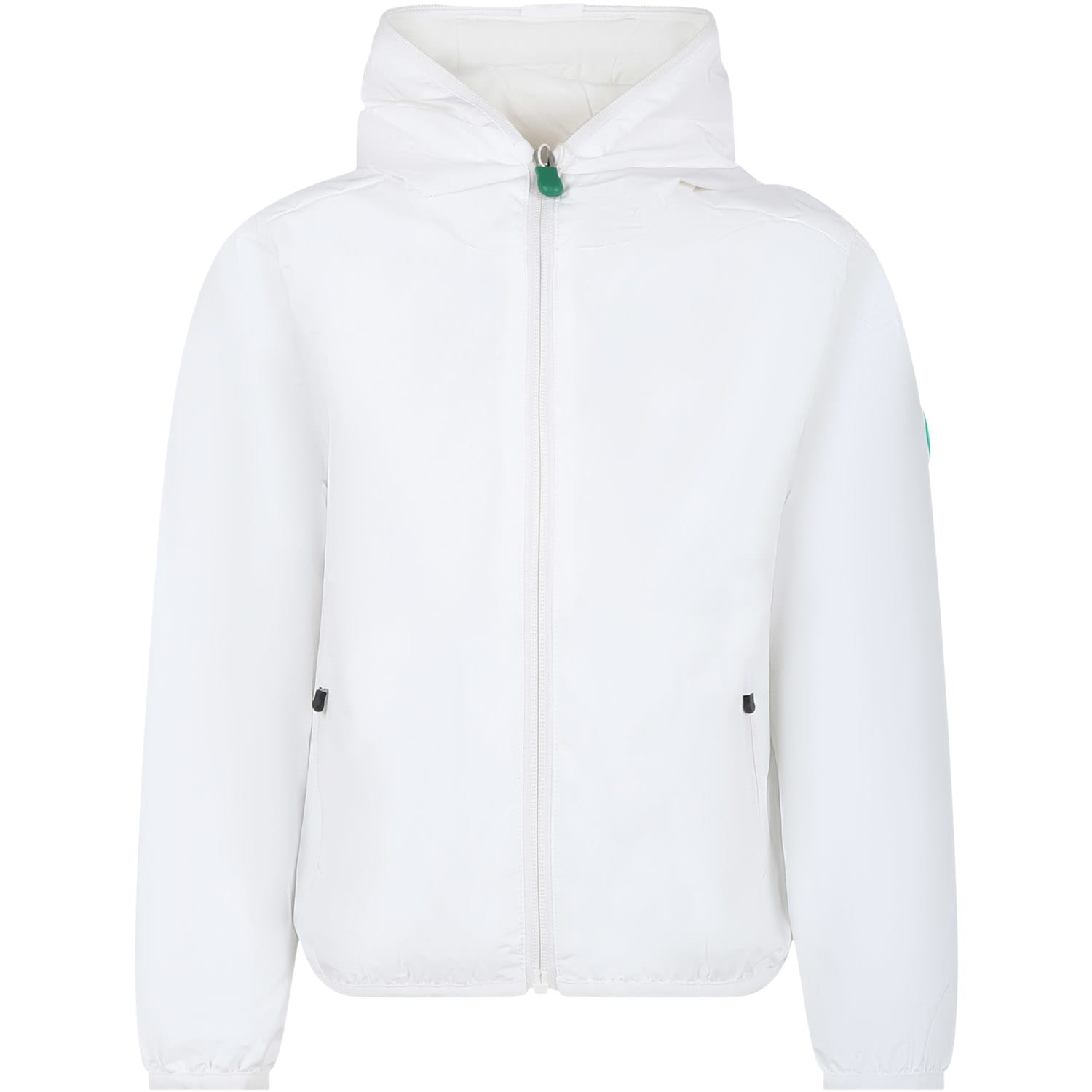 Shop Save The Duck White Windbreaker For Girl With Logo