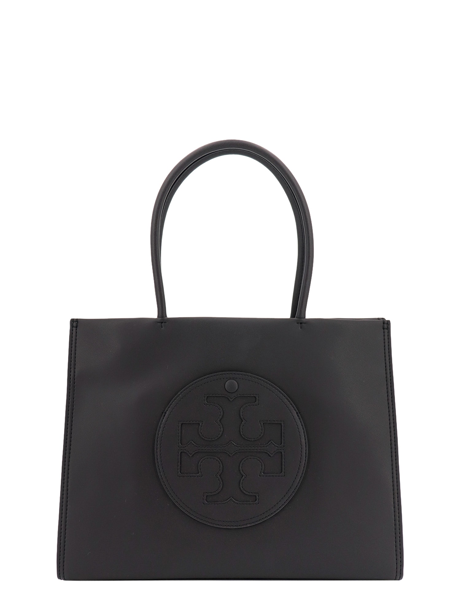 Tory Burch Ella Tote Bag In Black Leather In Black