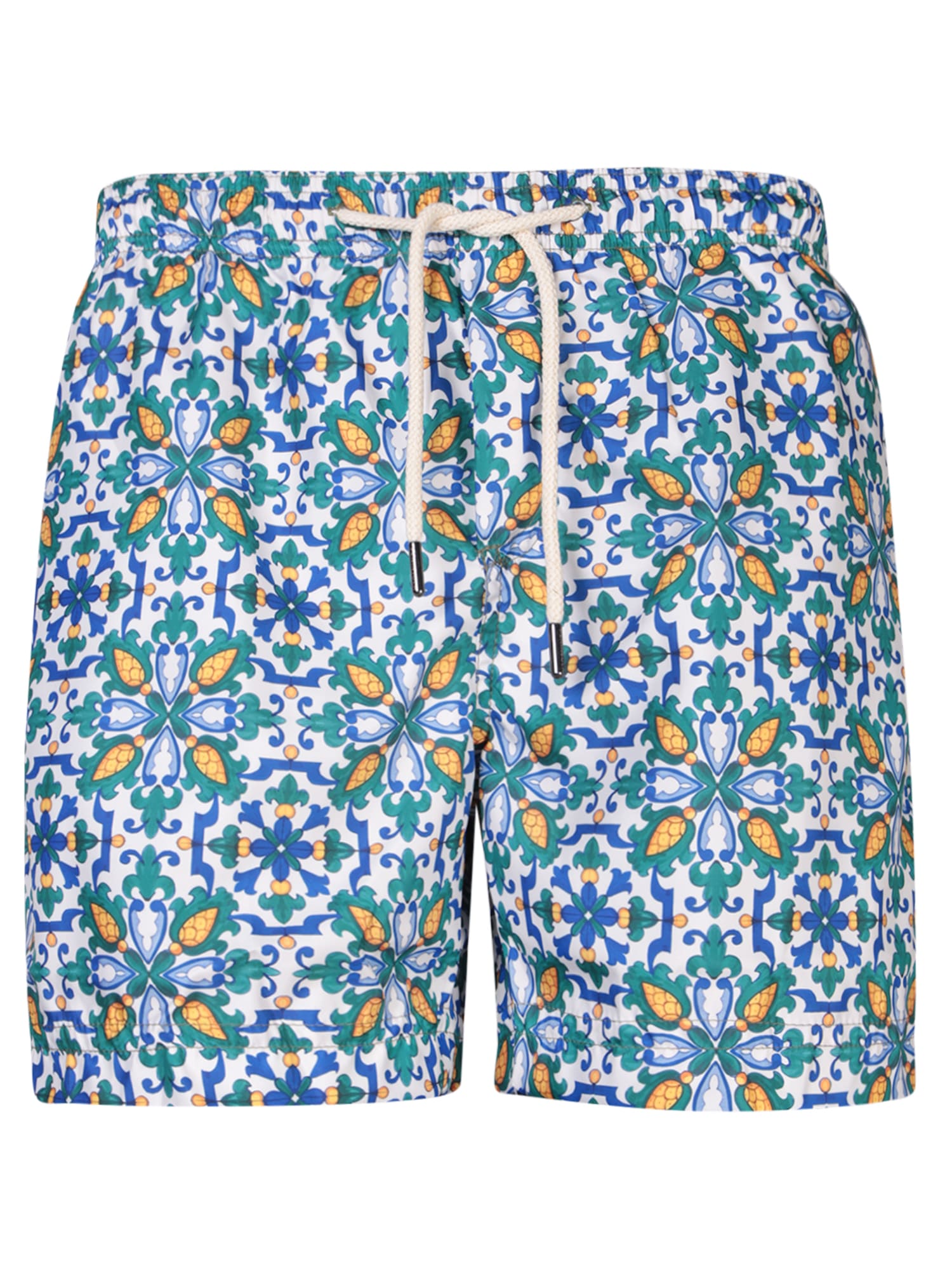Floral Print Blue Boxer Swim Shorts