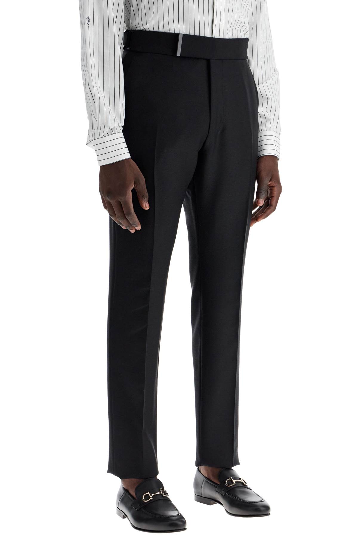 Shop Tom Ford Tailored Wool And Mohair Trousers In Black (black)