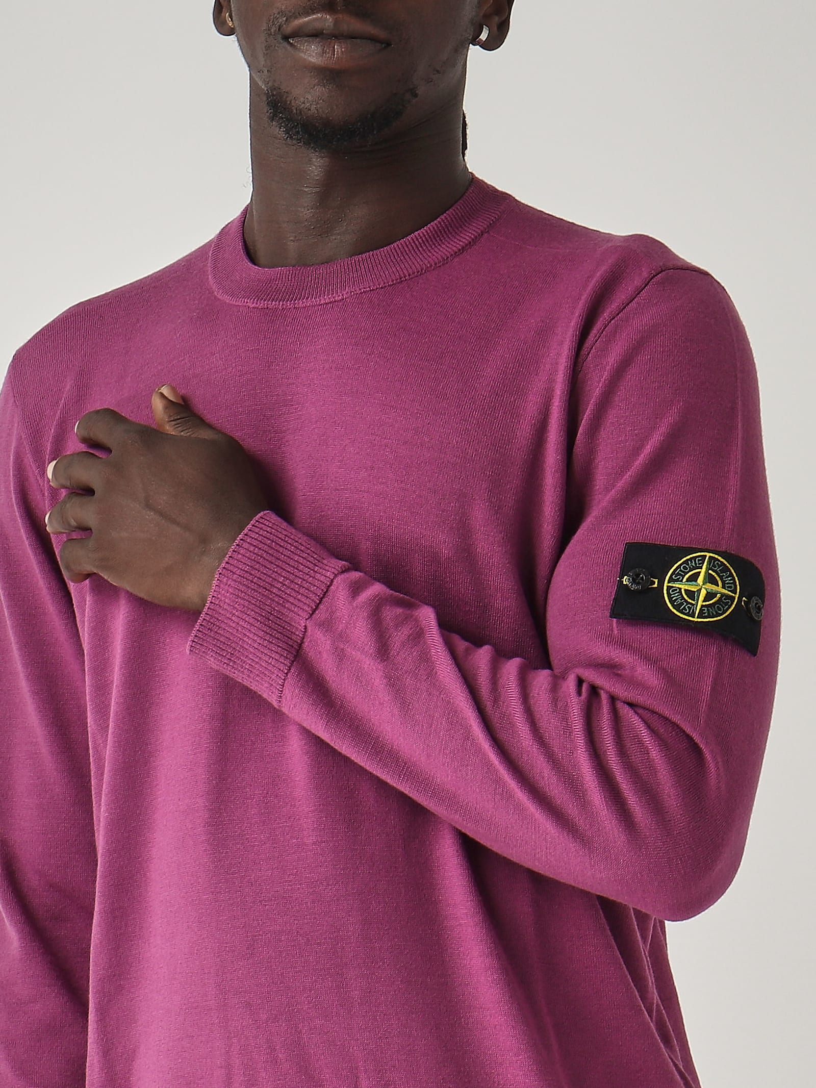 Shop Stone Island Maglia Sweater In Viola