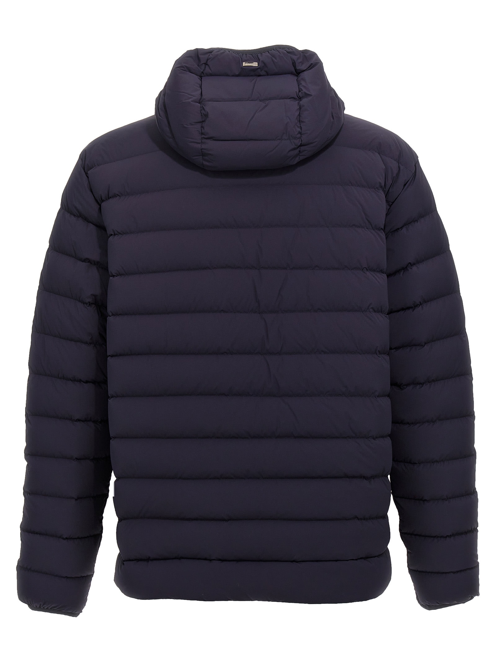 Shop Herno Hooded Down Jacket In Blue