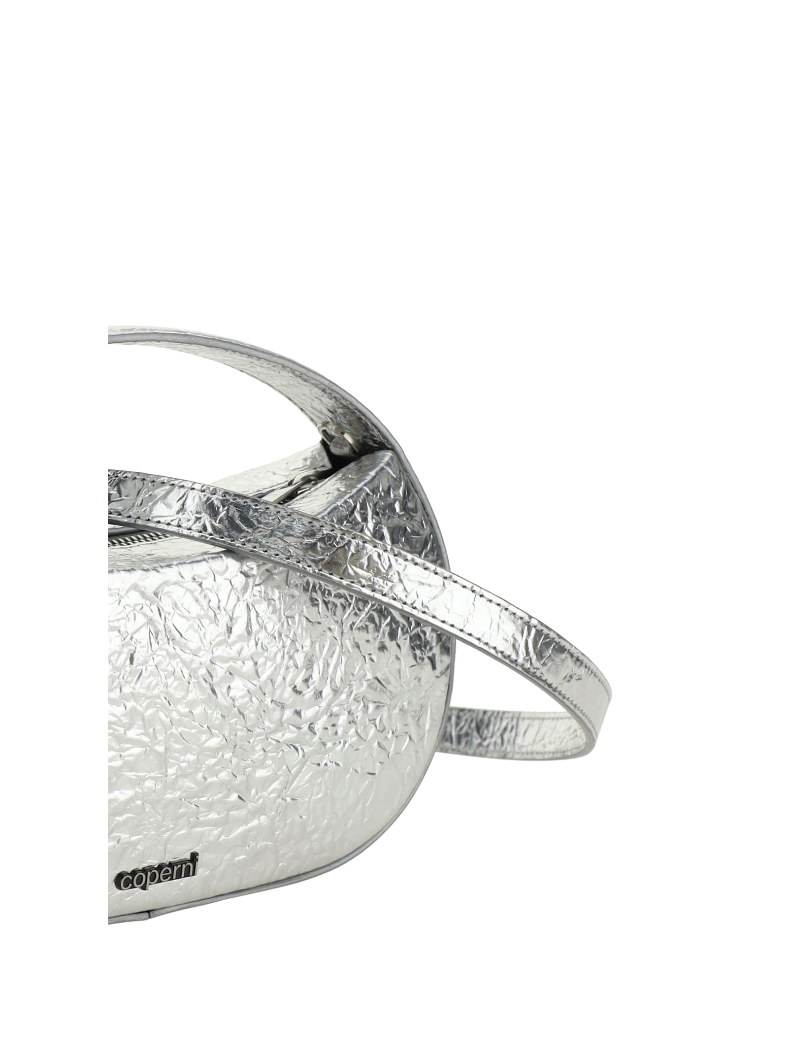 Shop Coperni Foil Small Sound Swipe Handbag In Silver