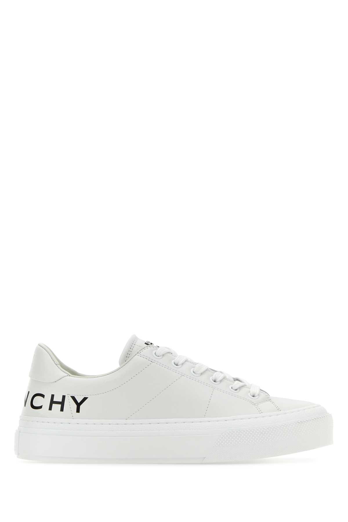 Shop Givenchy White Leather City Sport Sneakers In Whiteblack