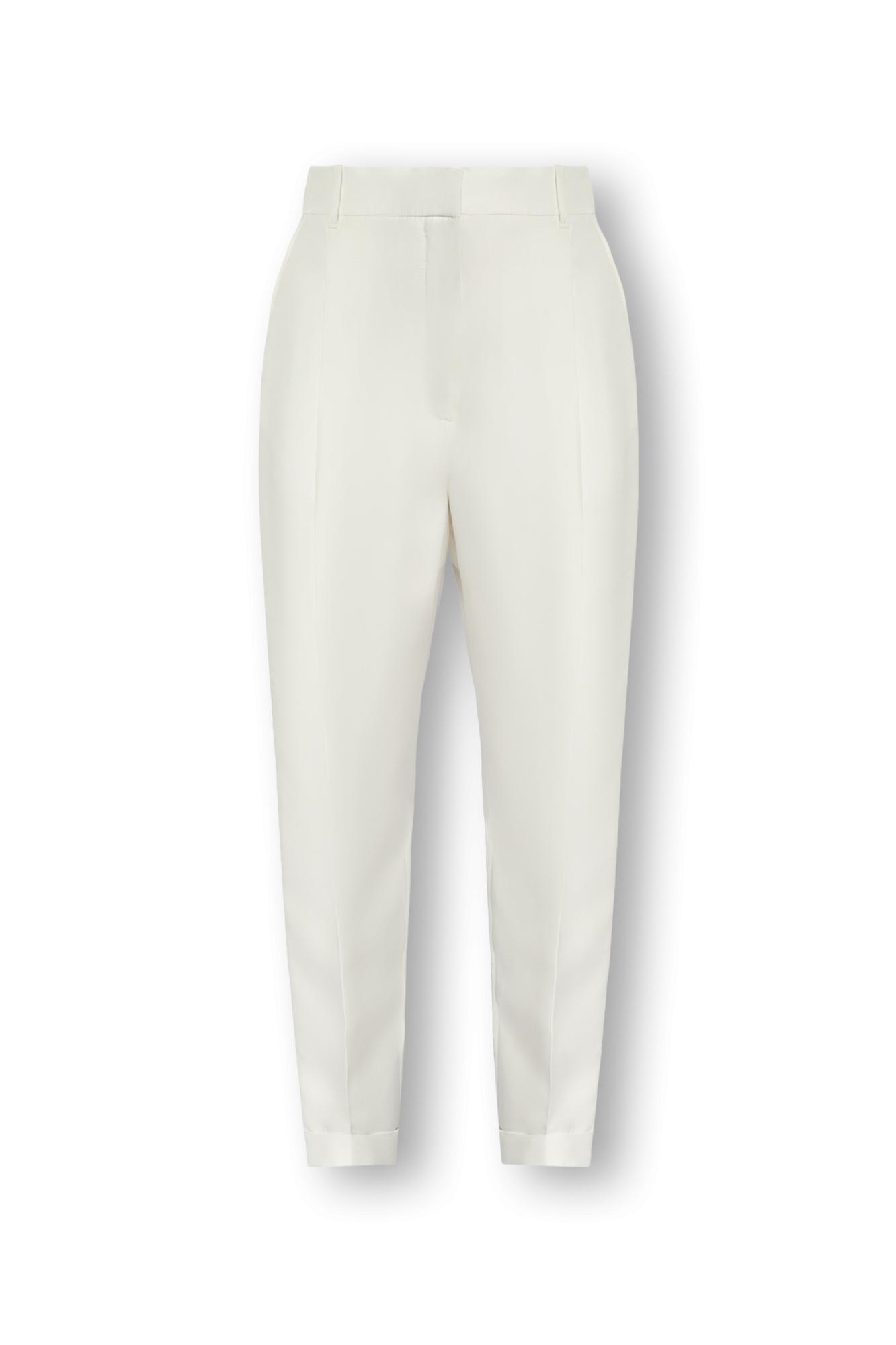Shop Alexander Mcqueen Pleat-front Trousers In White