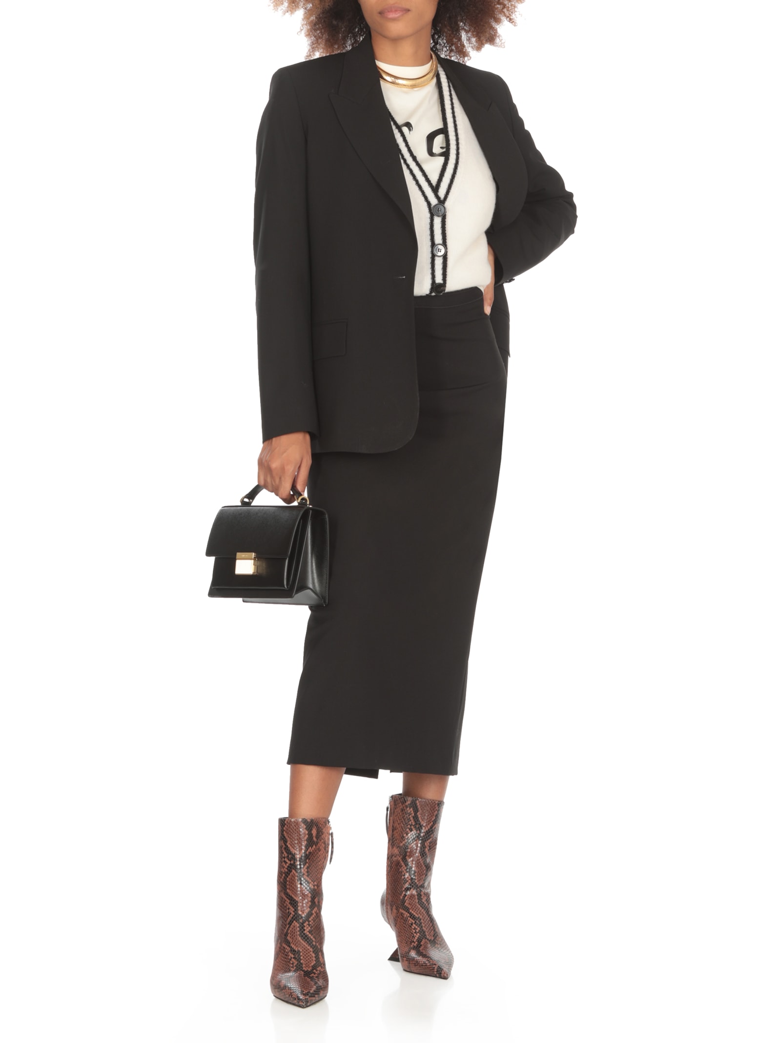 Shop Msgm Virgin Wool Blazer In Black