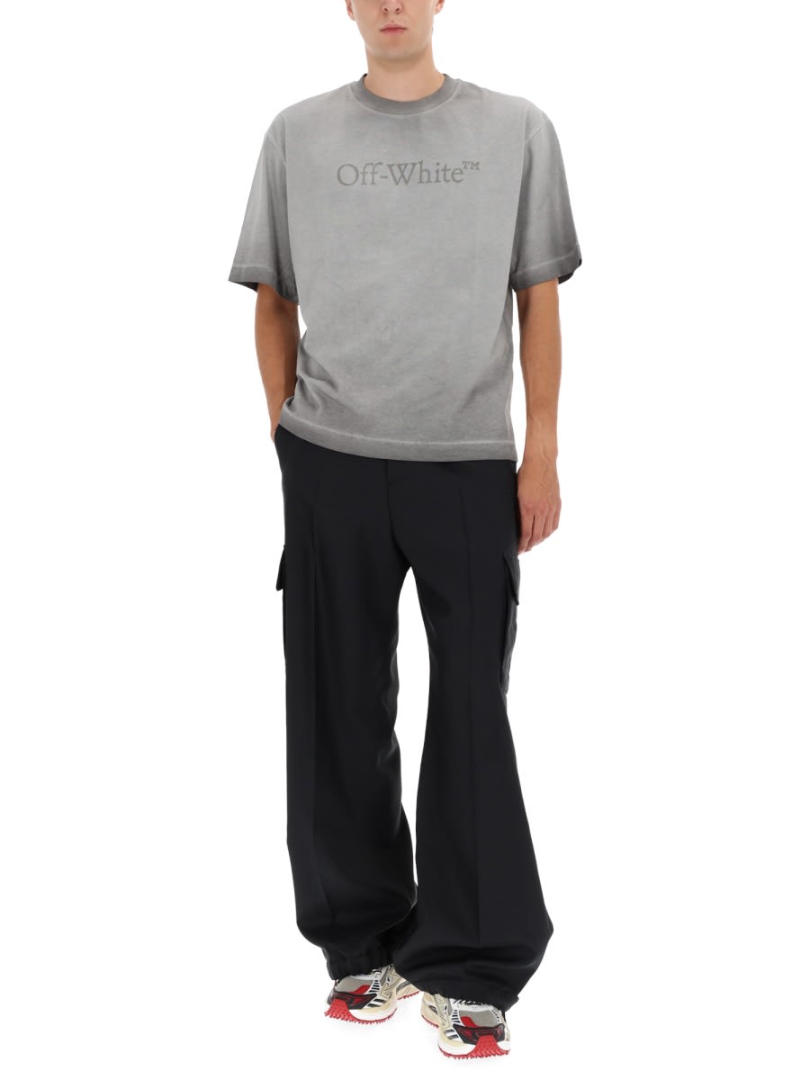 Off-white T-shirt With Logo In Gray
