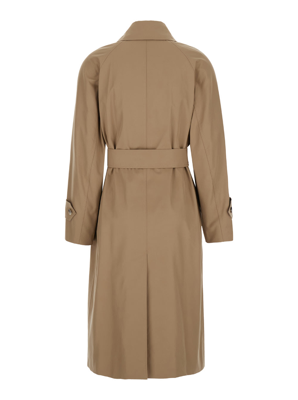 Shop Burberry Beige Trench Coat With Pointed Collar In Cotton Woman