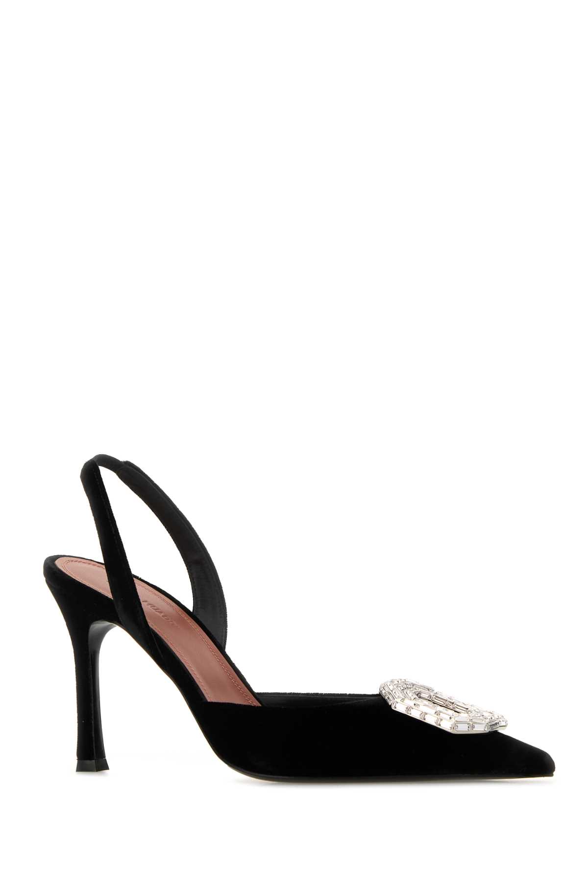 Amina Muaddi 90mm Camelia Crystal-embellished Slingback Pumps In Black