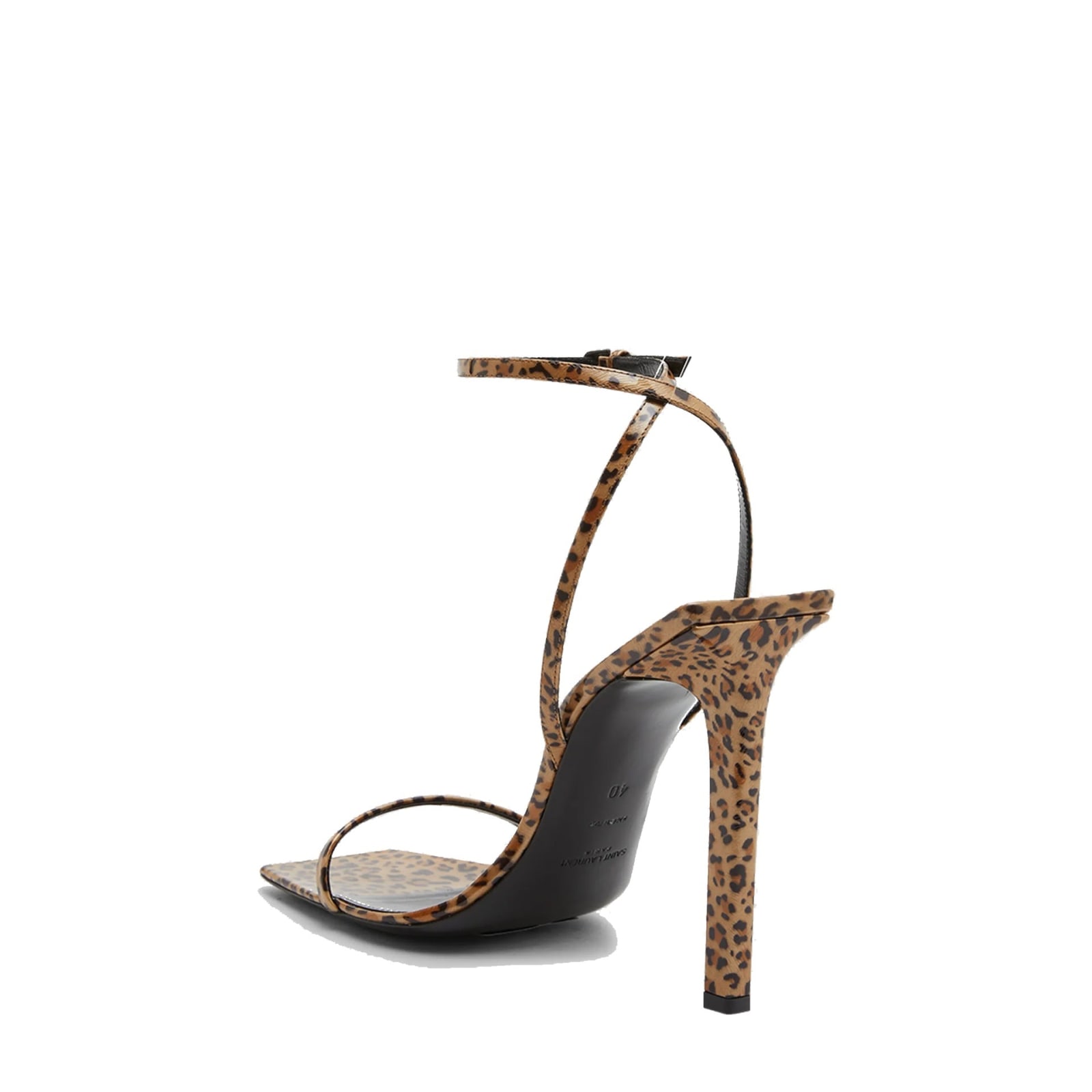 Shop Saint Laurent Pam 110 Leopard Sandals In Brown