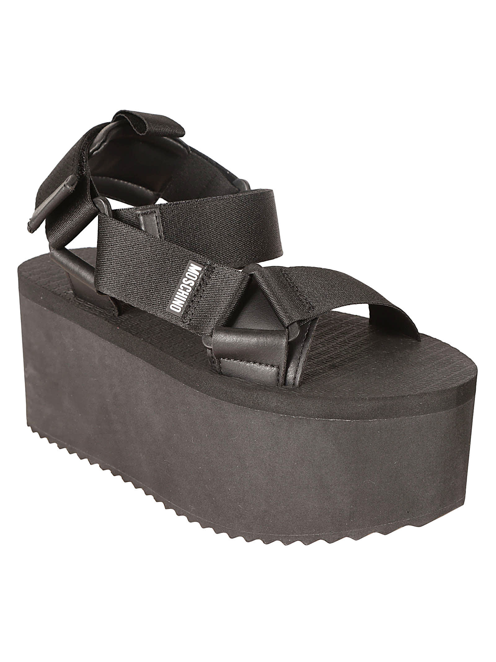 Shop Moschino Teva80 Nastro Sandals In Black