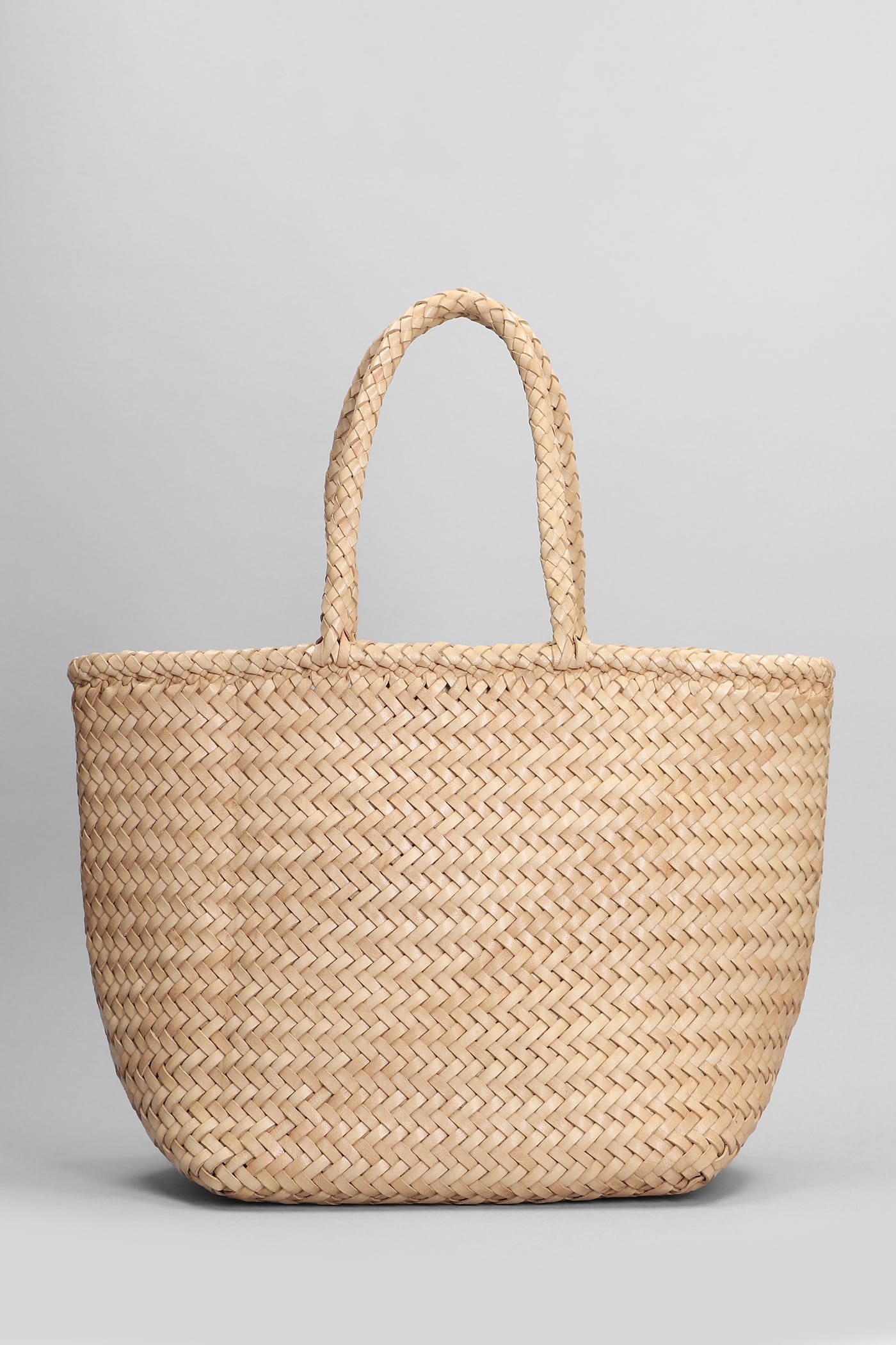 Shop Dragon Diffusion Grace Basket Tote In Beige Leather
