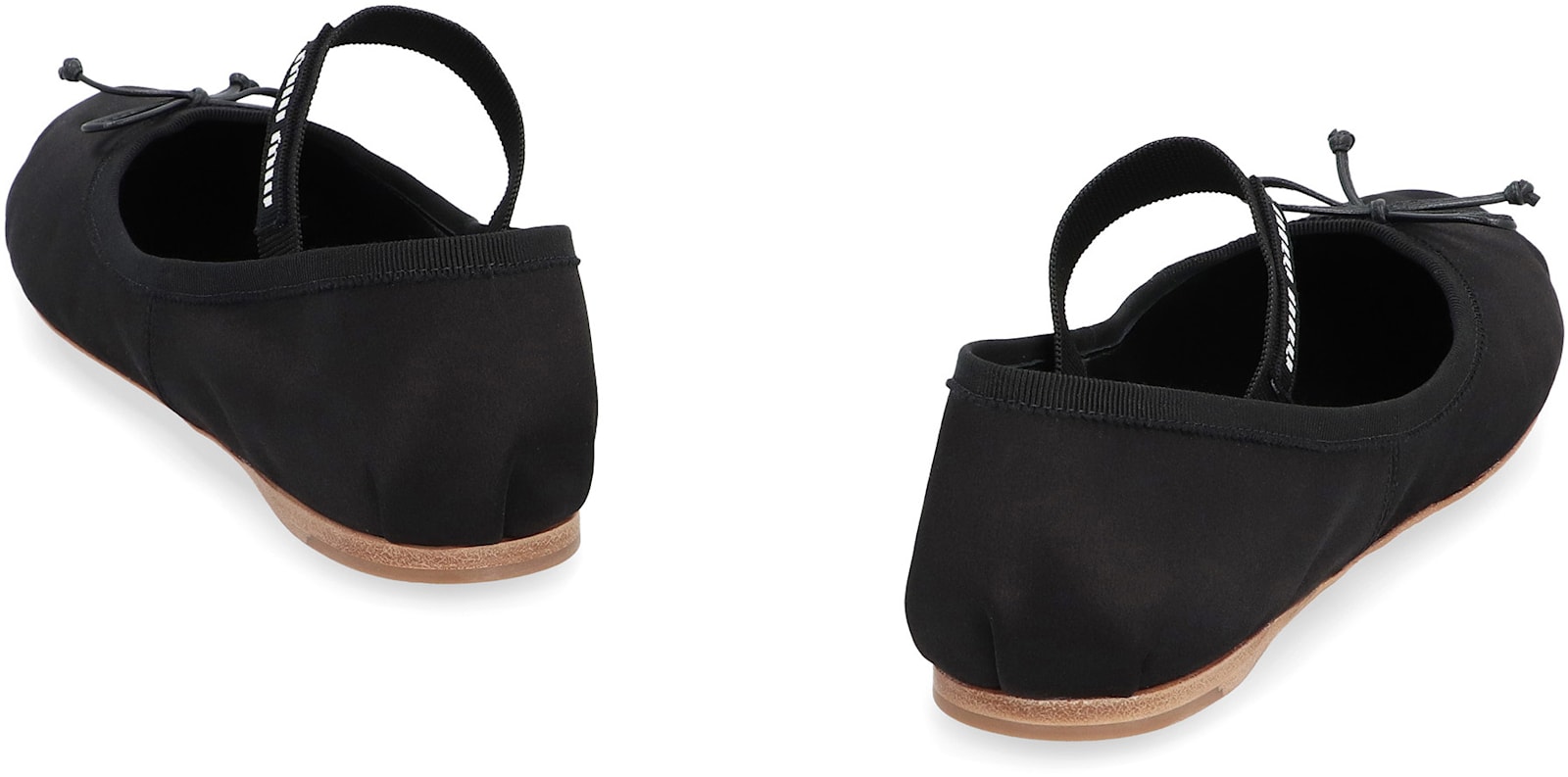 Miu Miu Satin Ballet Flats In Black