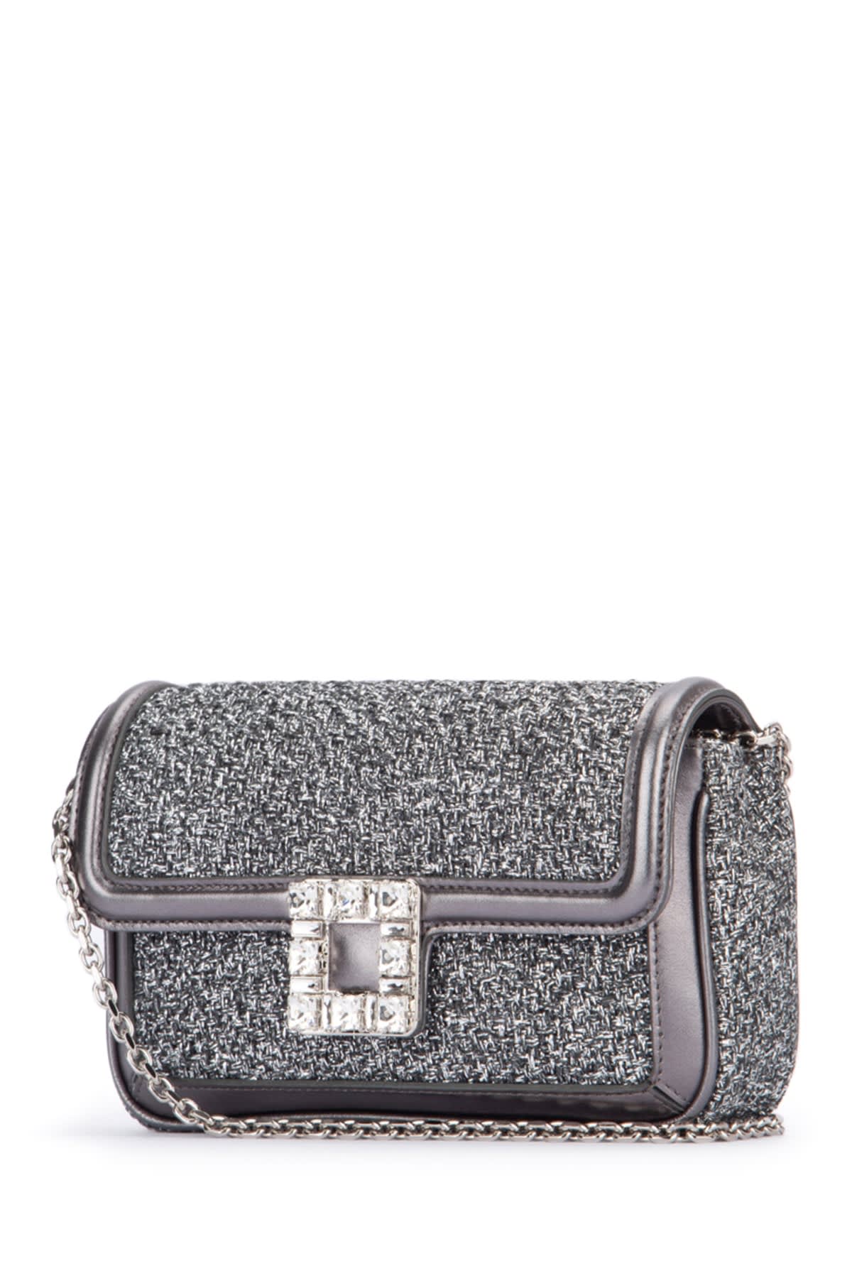 Roger Vivier Viv' Jeu De Fille Metallic Clutch Bag In B210grigiomeb408ceneresc