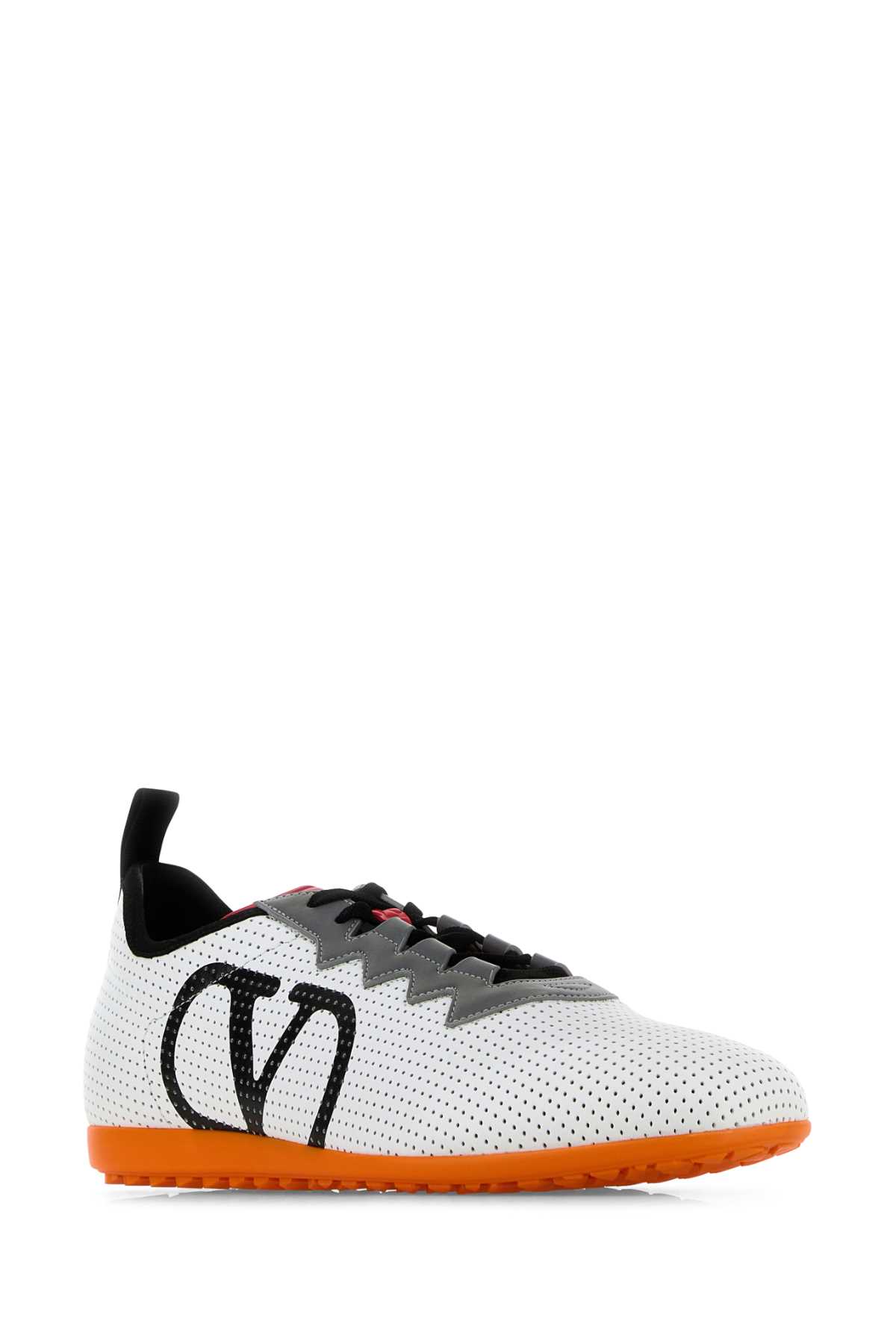 VALENTINO GARAVANI WHITE NAPPA LEATHER CHROMATHON SNEAKERS 