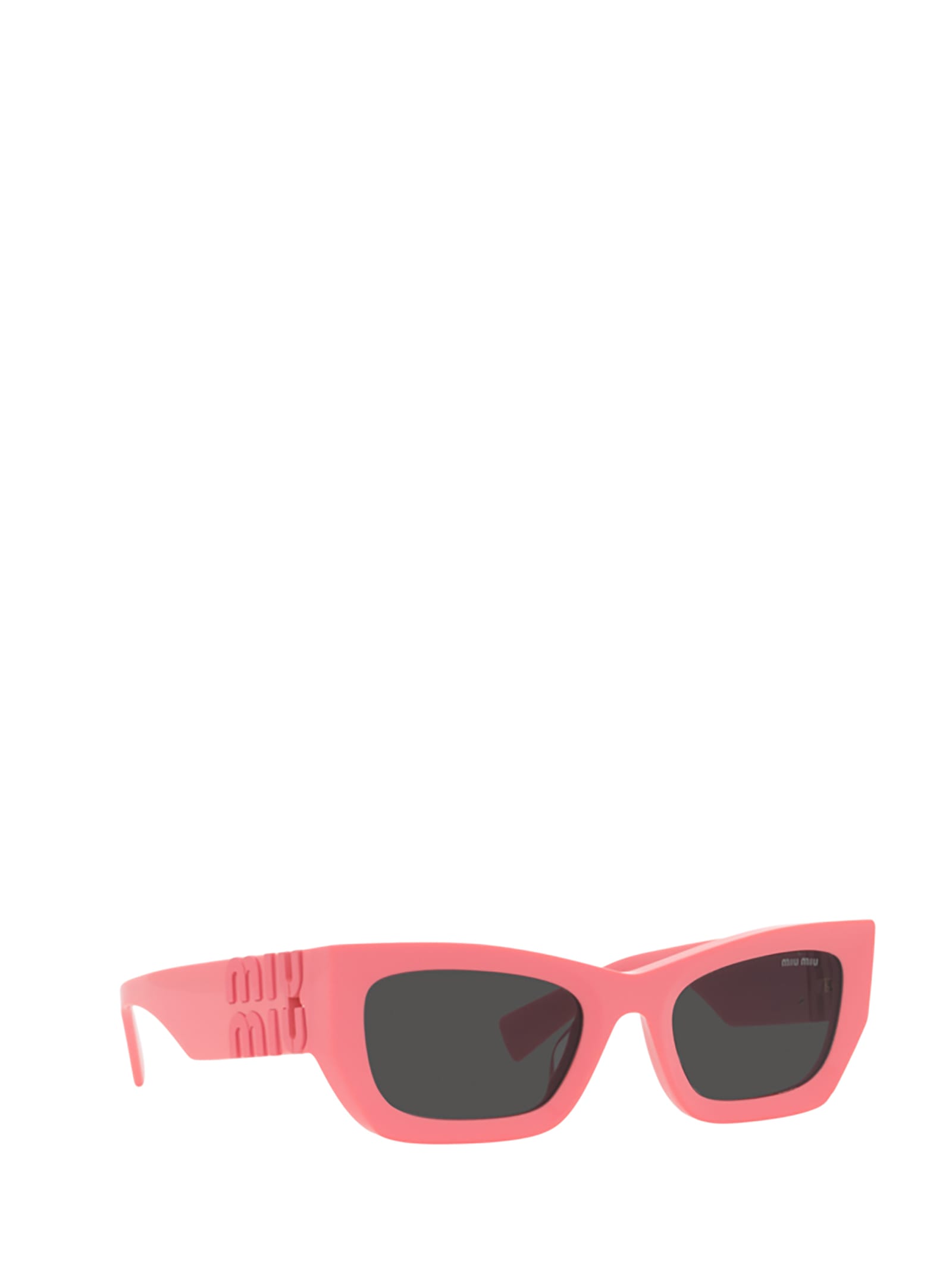 Shop Miu Miu Mu 09ws Dark Pink Sunglasses