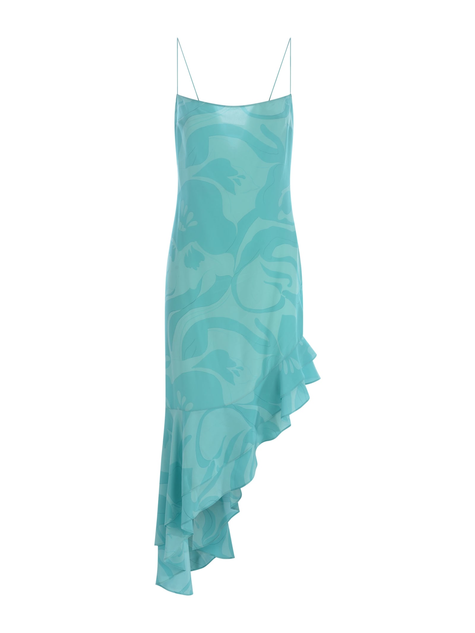 Shop Etro Dress  In Silk In Celeste