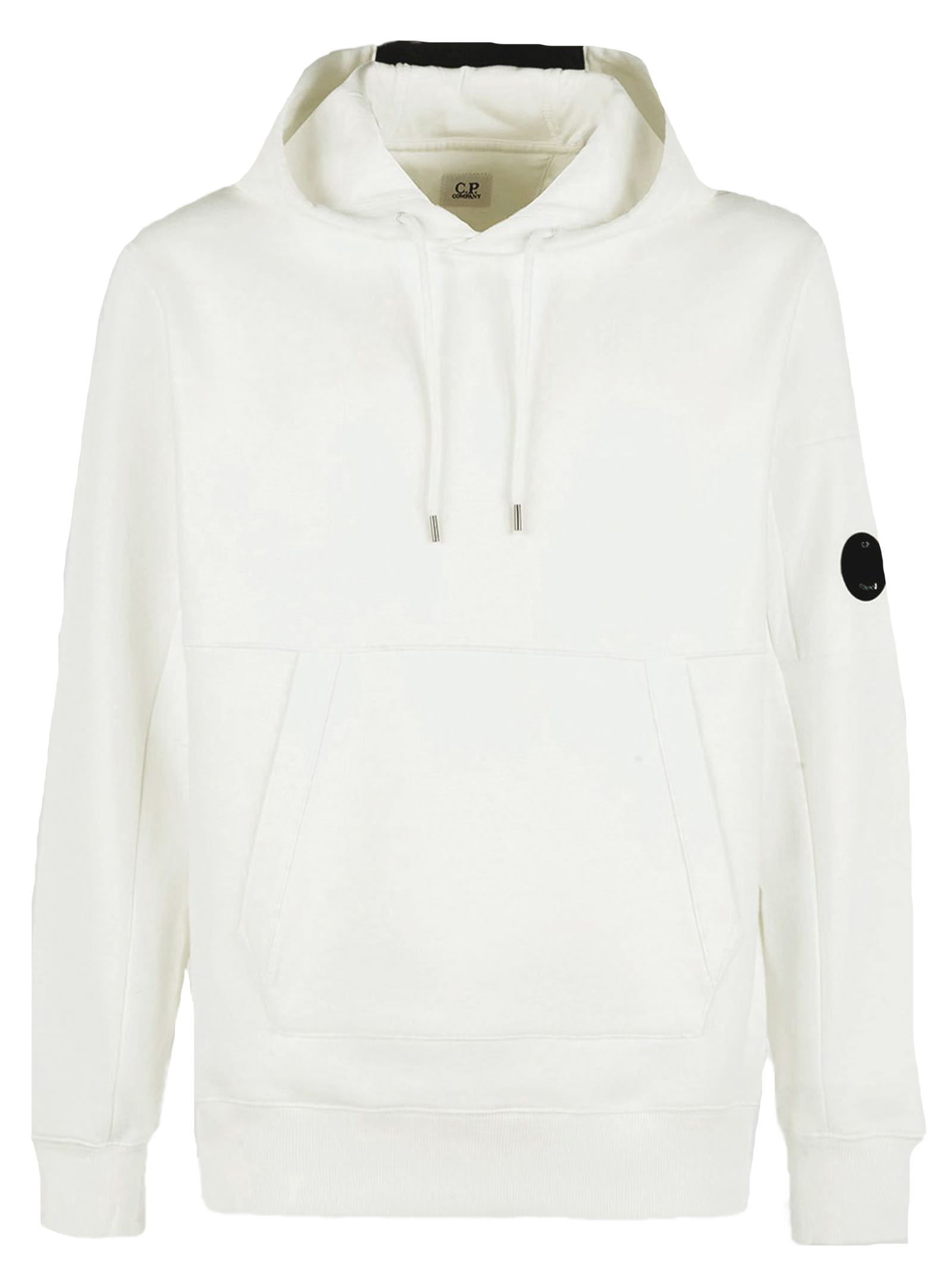 C.P. COMPANY WHITE COTTON HOODIE