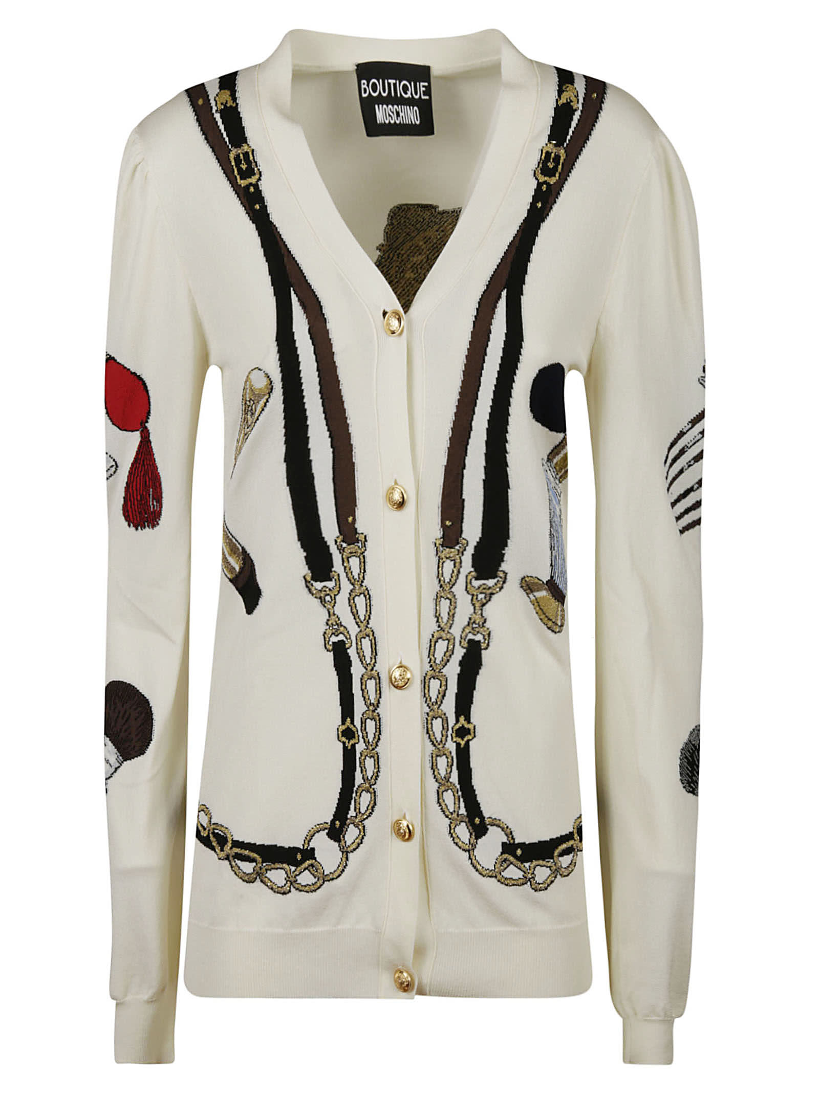 Boutique Moschino V-neck Embroidered Cardigan
