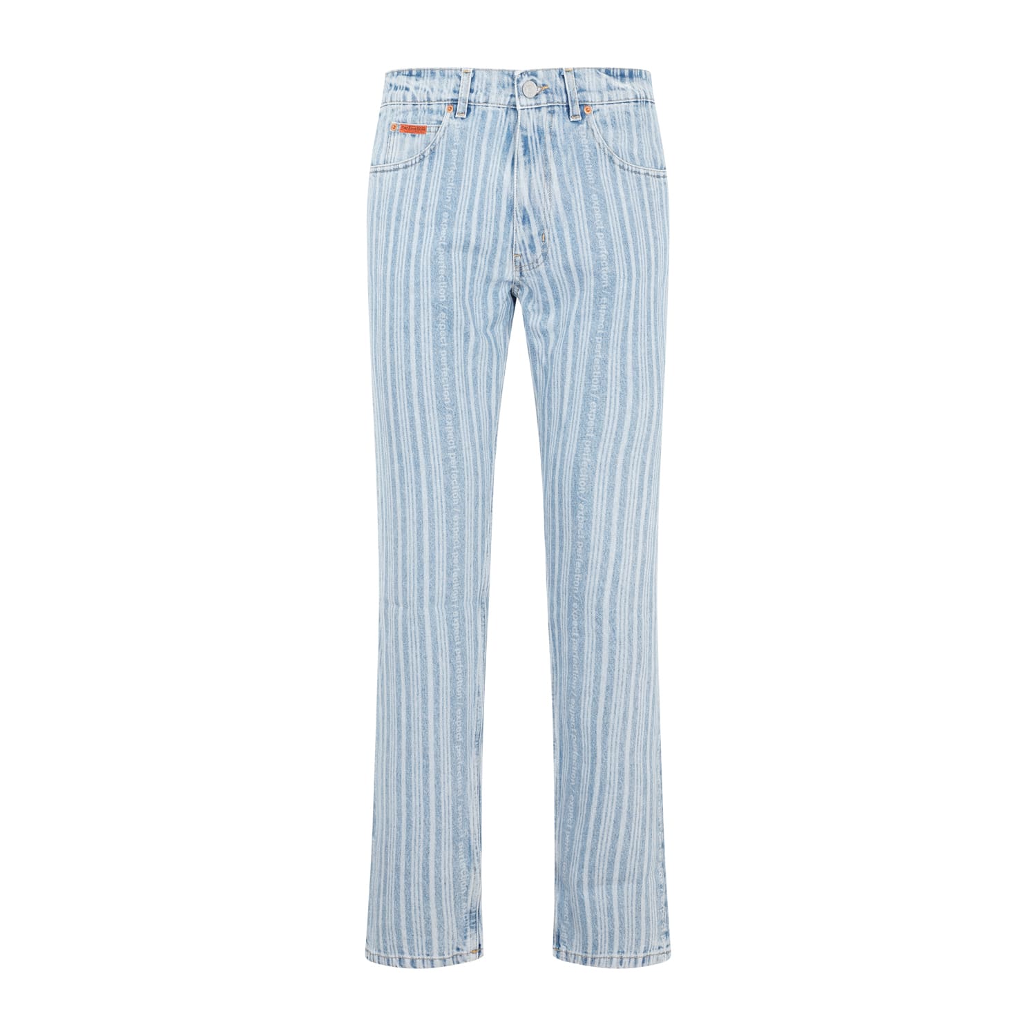 Shop Martine Rose Straight Leg Jeans In Blue Pinstripe