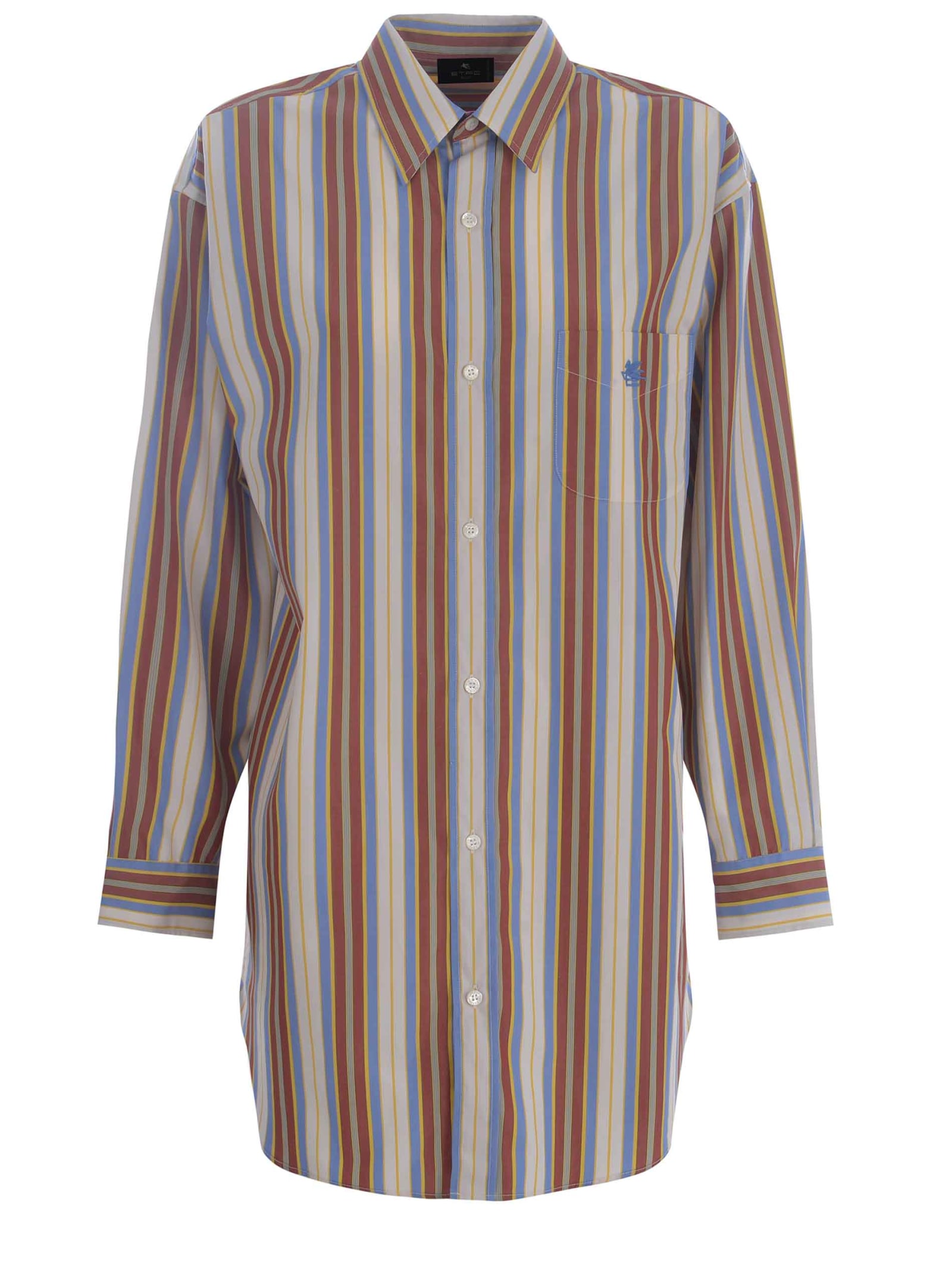 Shop Etro Shirt  Stripes Made Of Cotton In Multicolor
