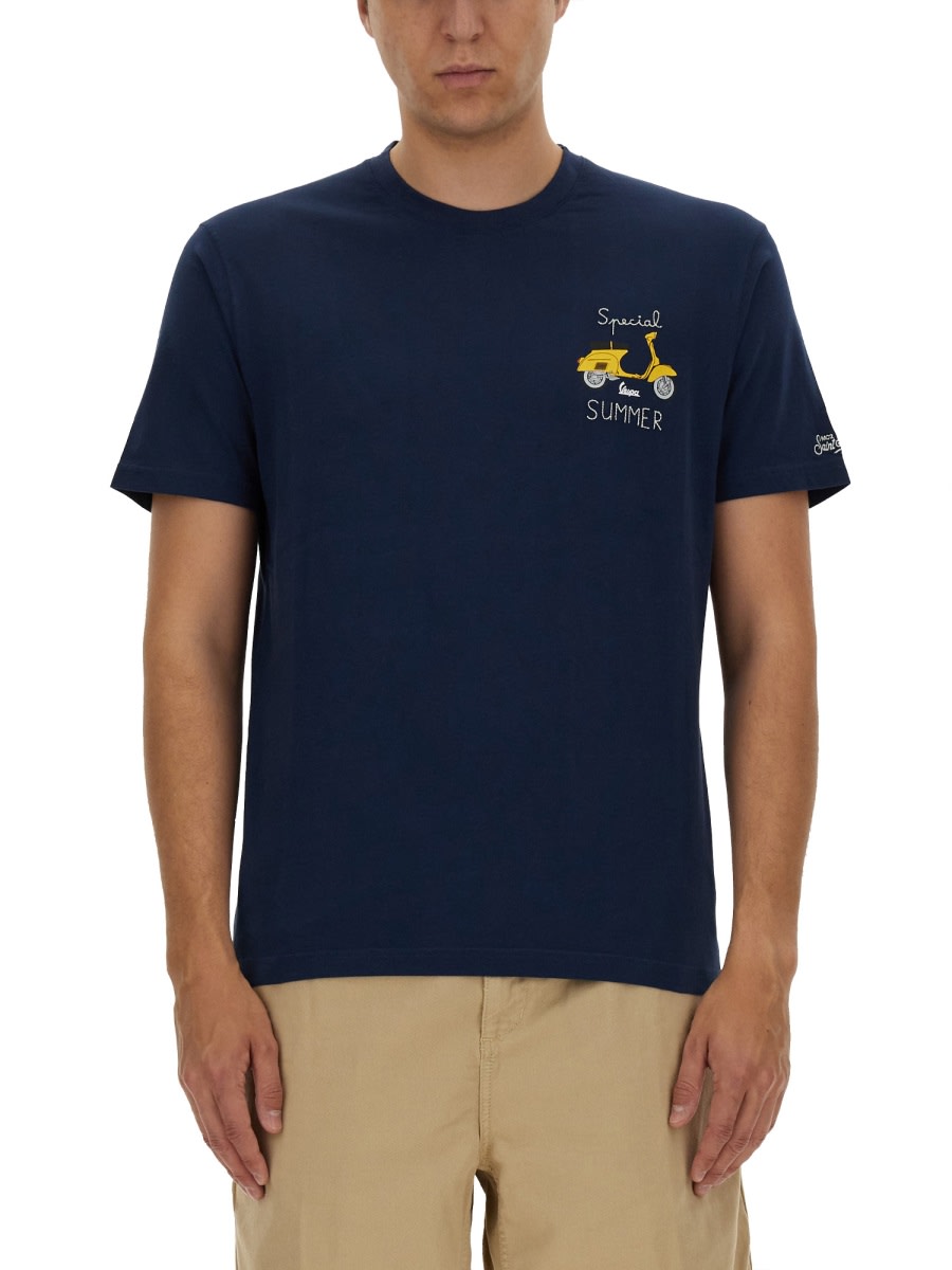 Shop Mc2 Saint Barth Cotton T-shirt In Blu