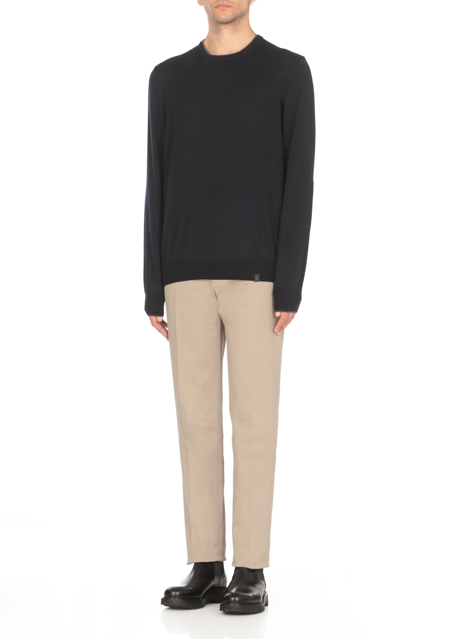 Fay Jumper In Shaved Wool Knit In Blue