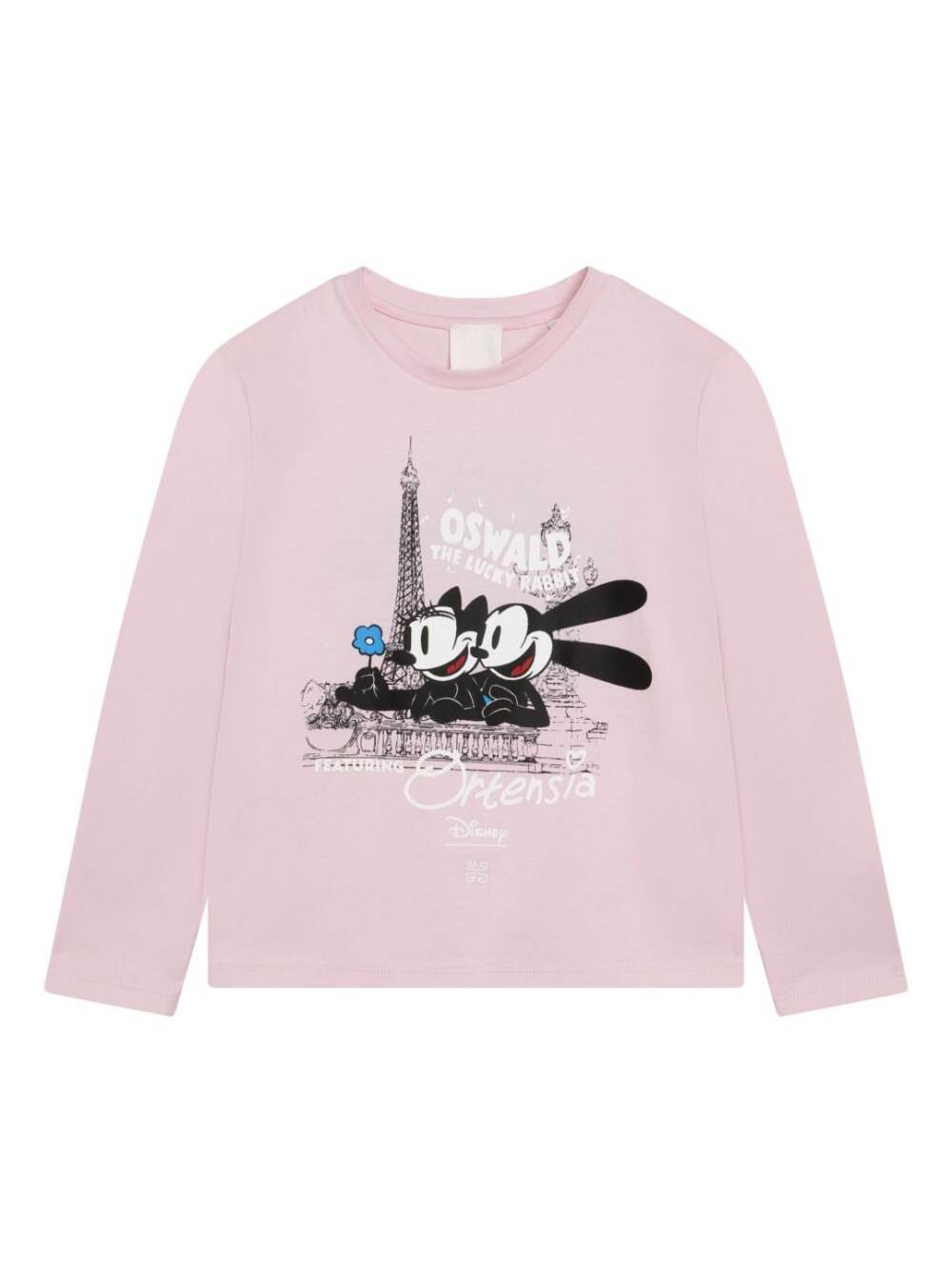 Givenchy Pink T-shirt With Contrasting cartoon Print In Organic Cotton Girl