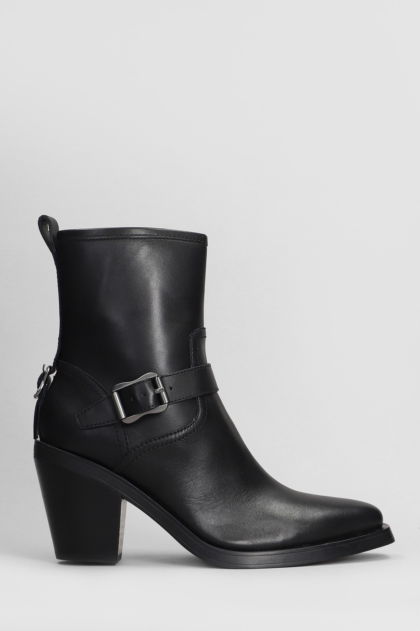 Joy Texan Ankle Boots In Black Leather