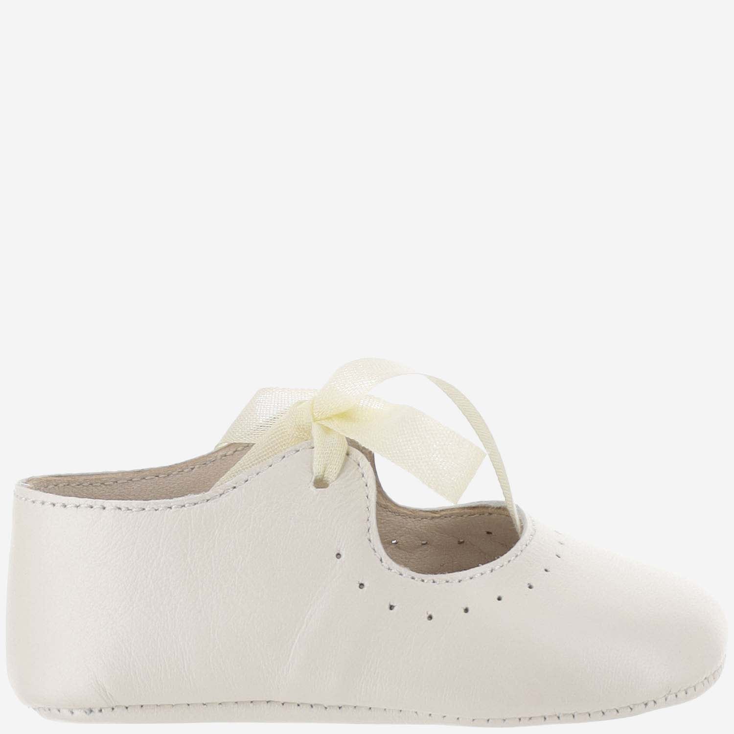 Bonpoint Kids' Nappa Leather Shoes With Bow In White