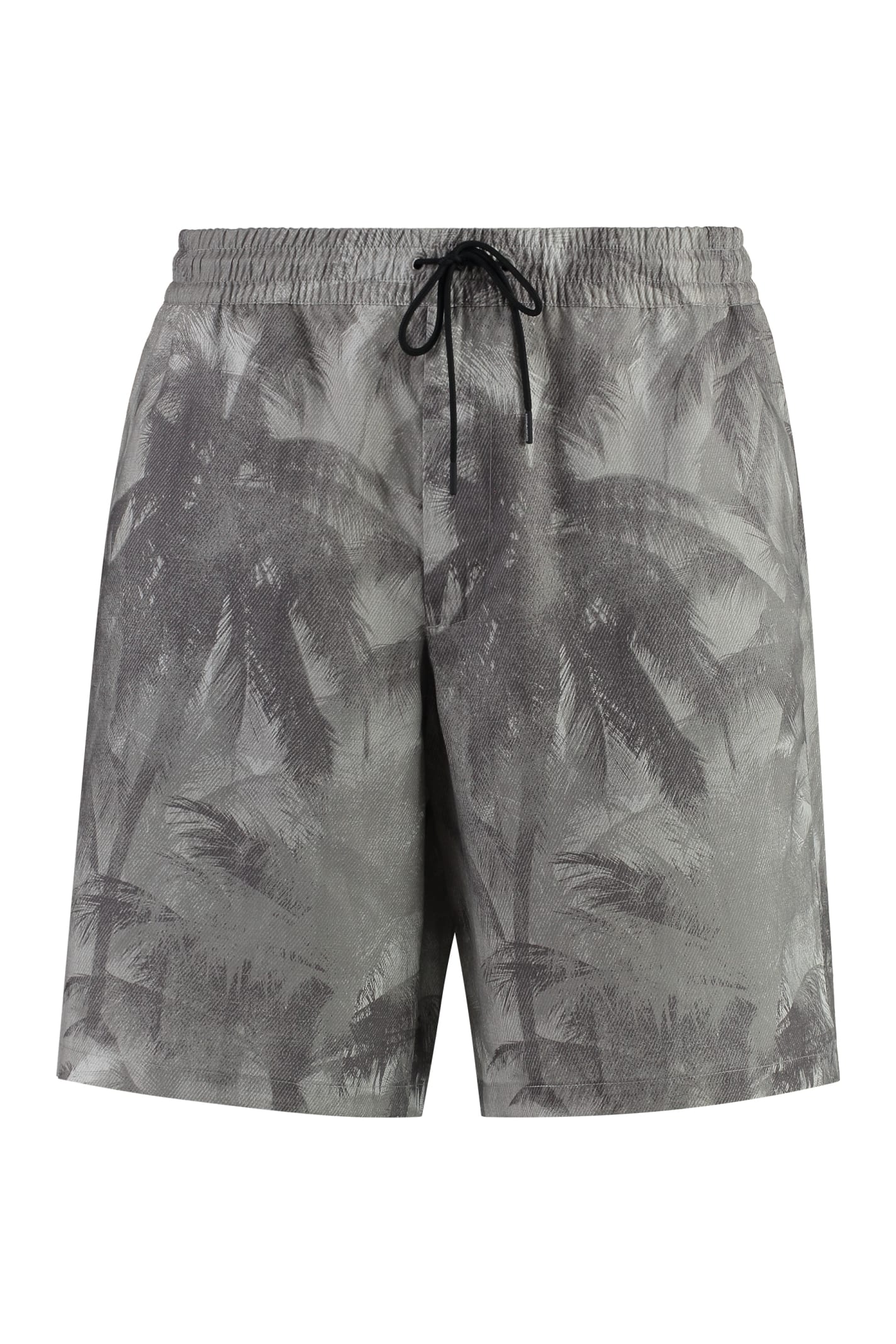 EMPORIO ARMANI PRINTED COTTON BERMUDA SHORTS