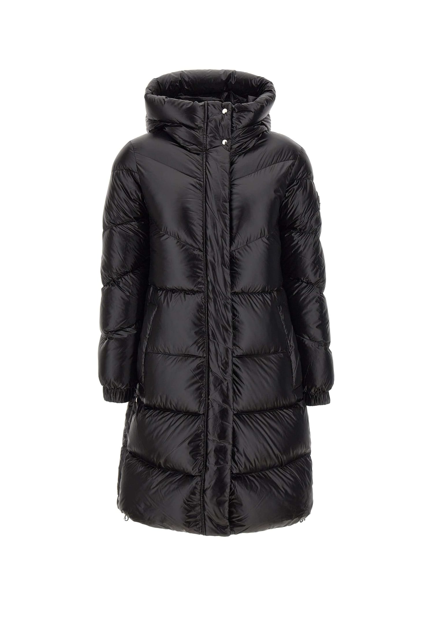 Black Nylon Long Down Jacket