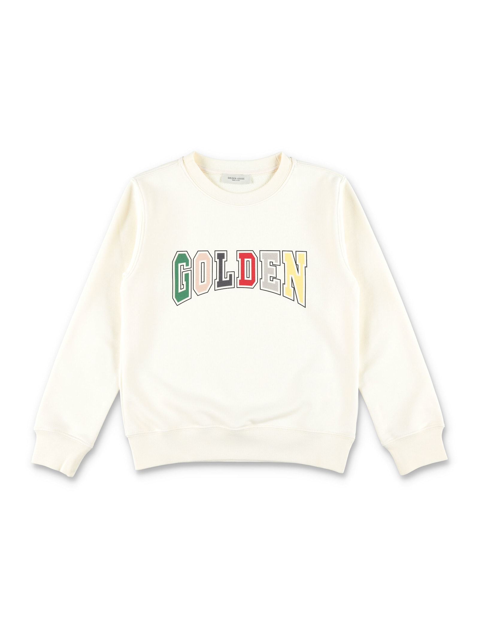 Golden Goose Fleece Logo In White/ Multi
