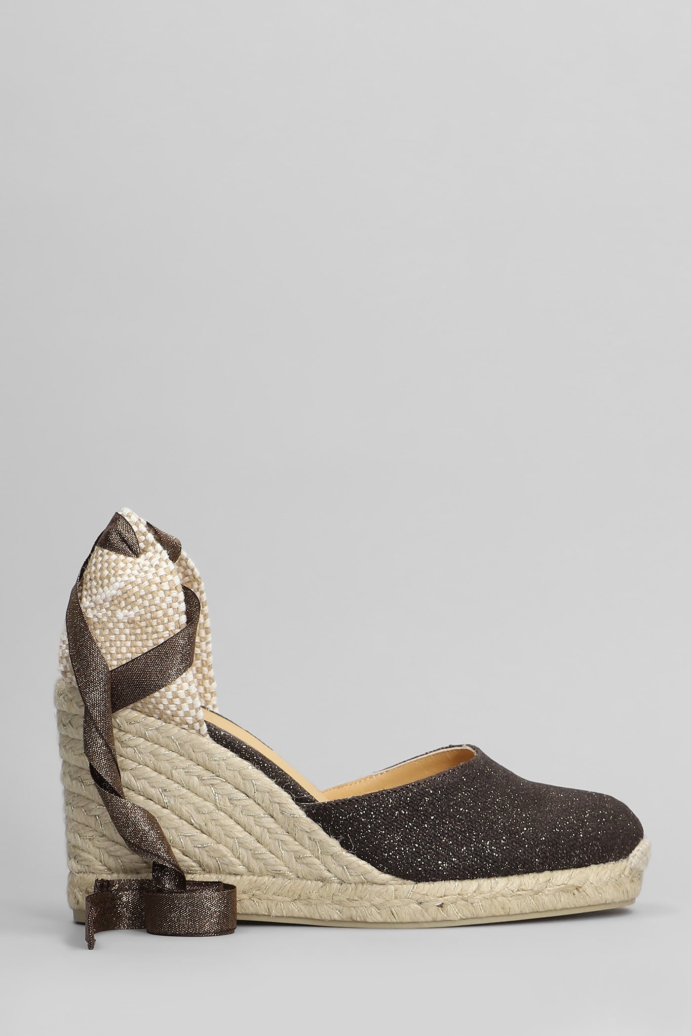 Castañer Carina-8-032 Wedges In Brown Canvas