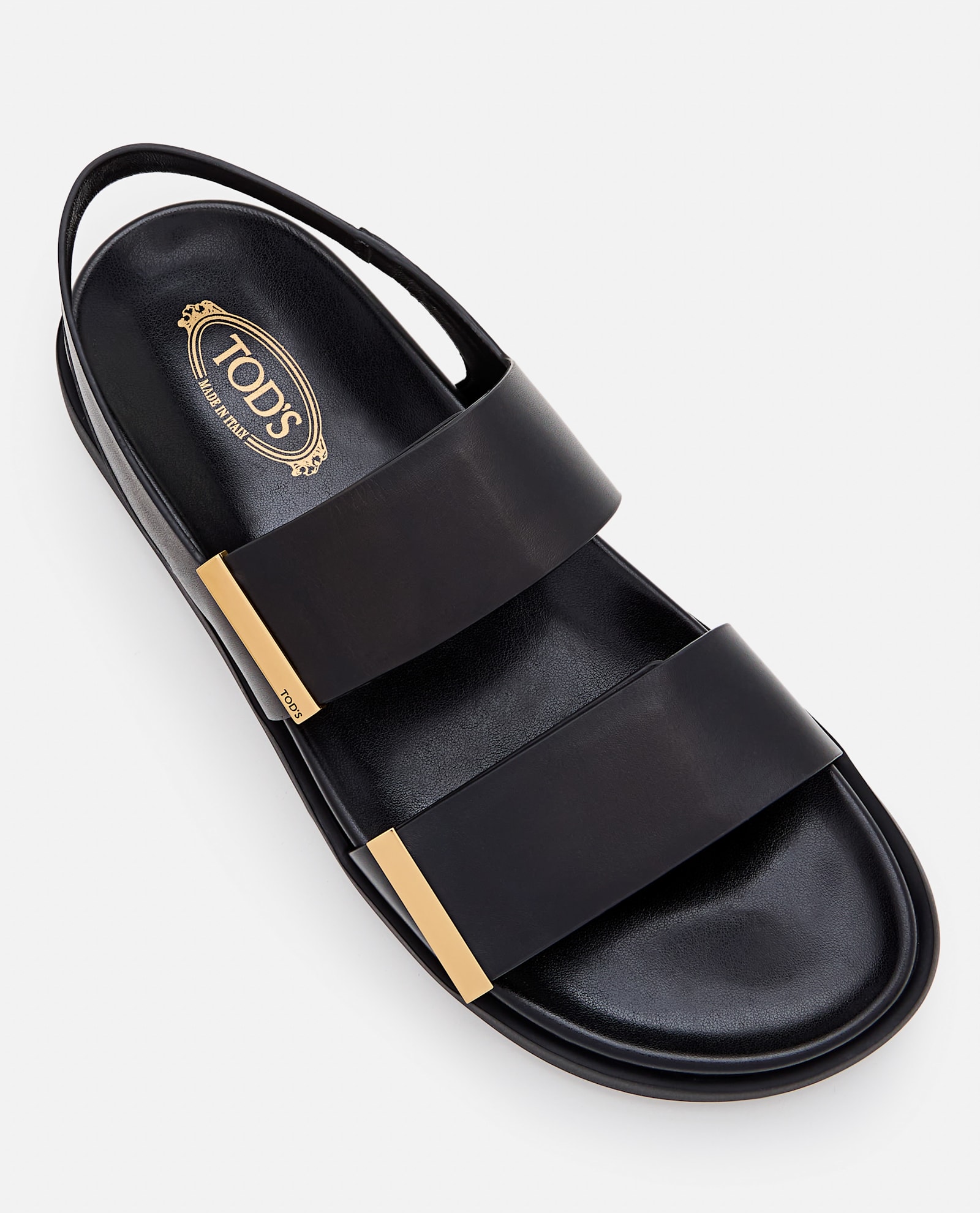 Tod's Leather Slingback Sandals In Black