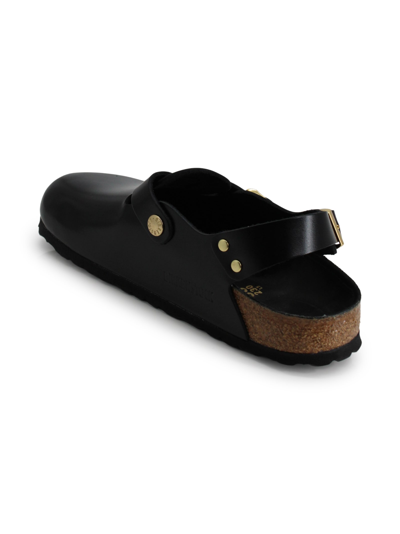 Birkenstock Amalfi Leather Sandals Oversized Buckle In Black