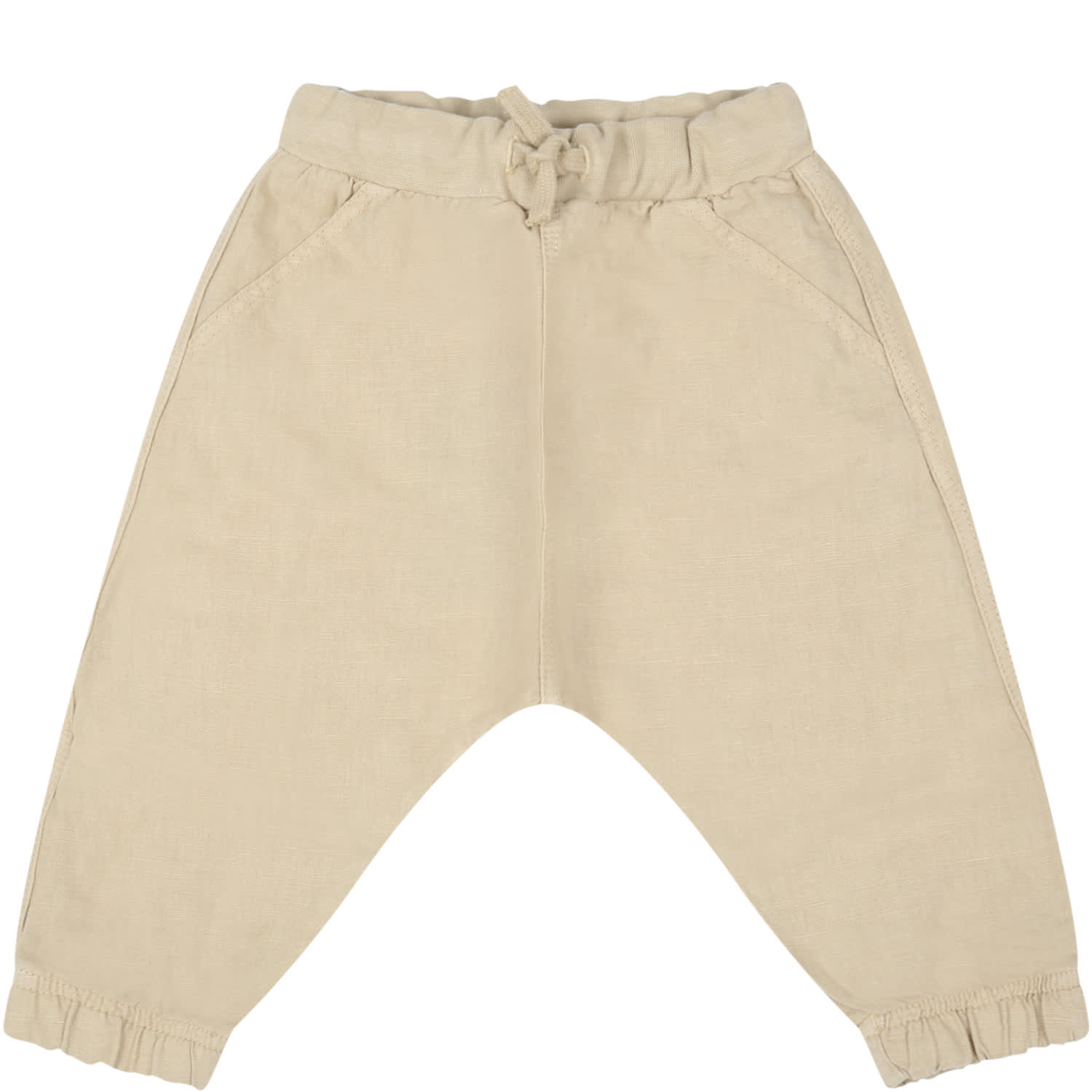 Le Petit Coco Beige Trousers For Baby Boy