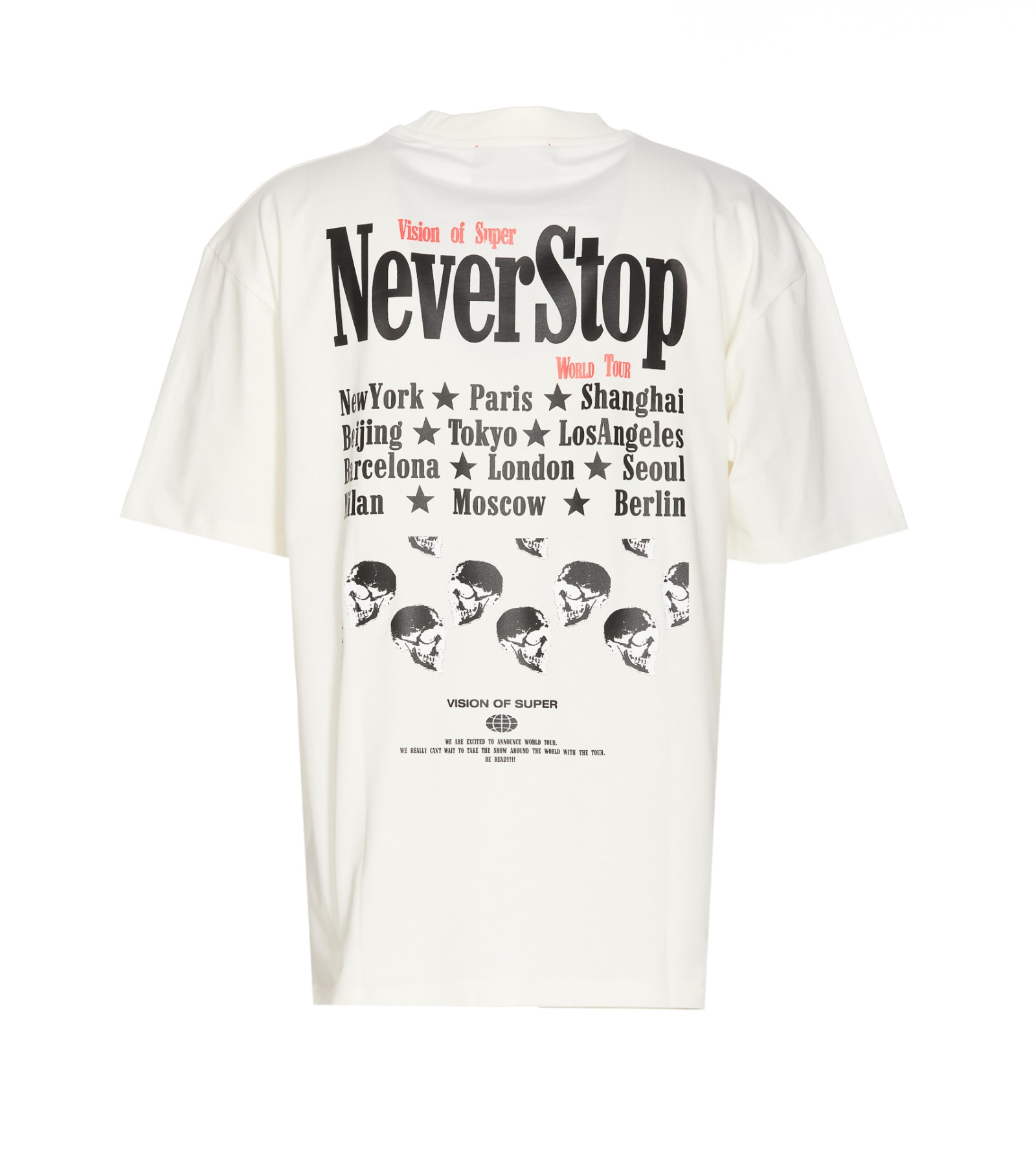 Shop Vision Of Super Never Stop Print T-shirt In White