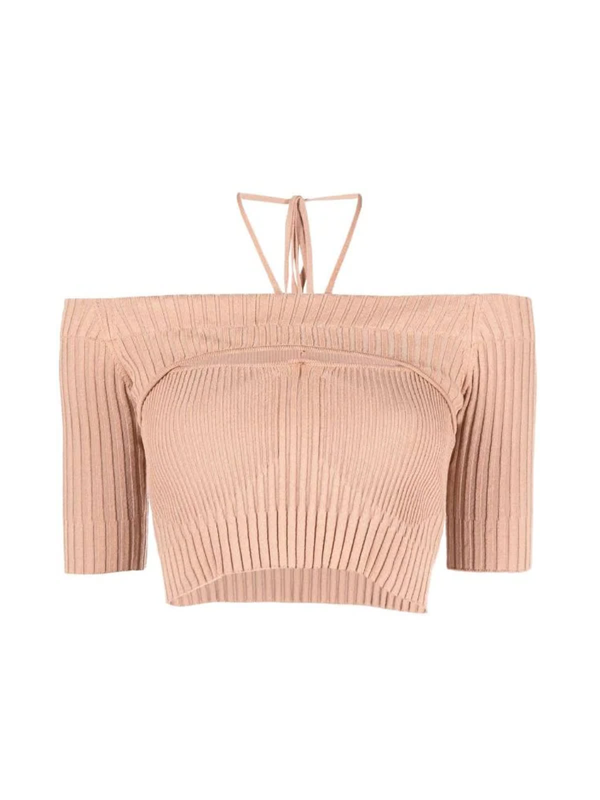 ANDREADAMO Ribbed Knit Strapless Top