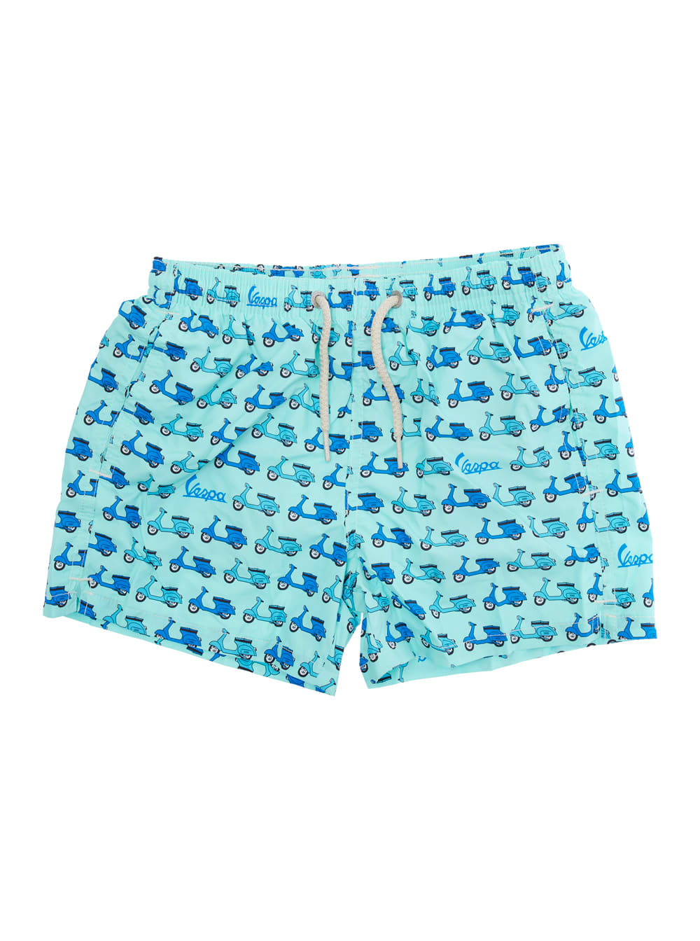 MC2 SAINT BARTH JEAN LIGHTING LIGHT BLUE SWIM SHORTS WITH ELASTIC DRAWSTRING WAIST AND ALL-OVER PRINT IN TECH FABRIC 