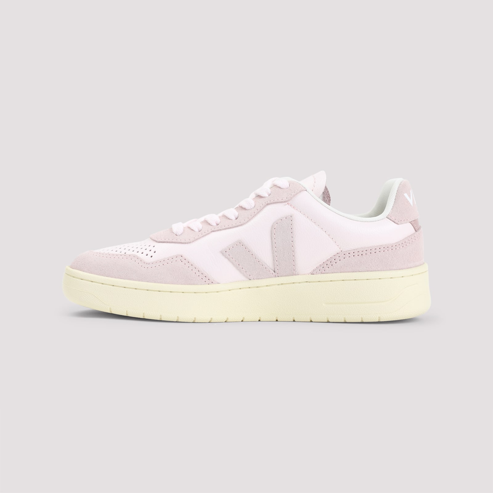 Veja White And Pink Elevated Sneakers With Textured Detailing