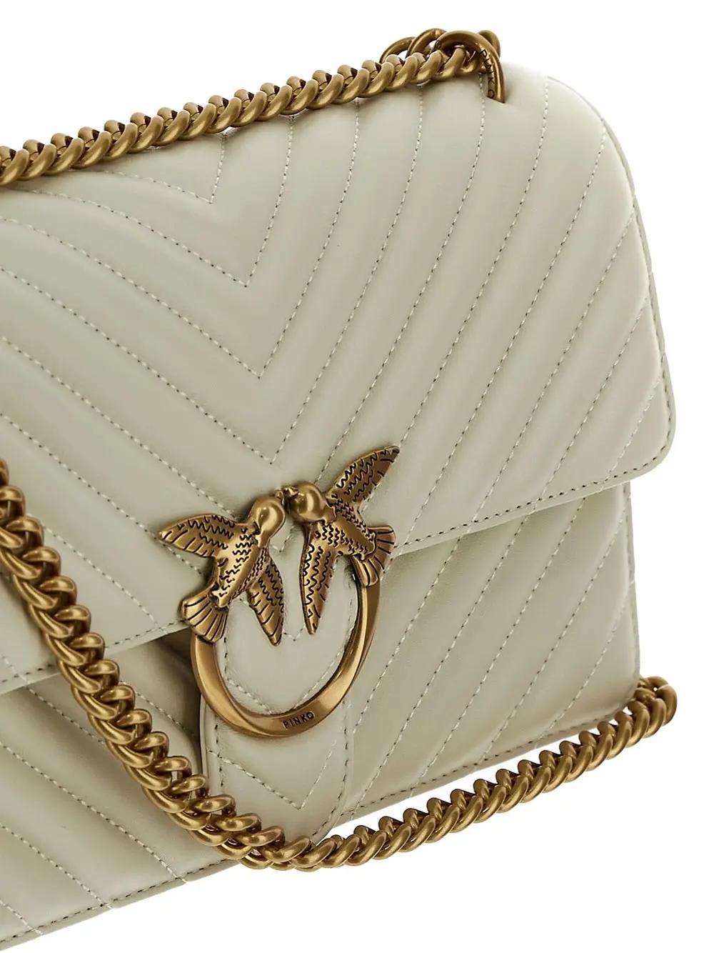 Pinko Love One Classic Shoulder Bag In Q White